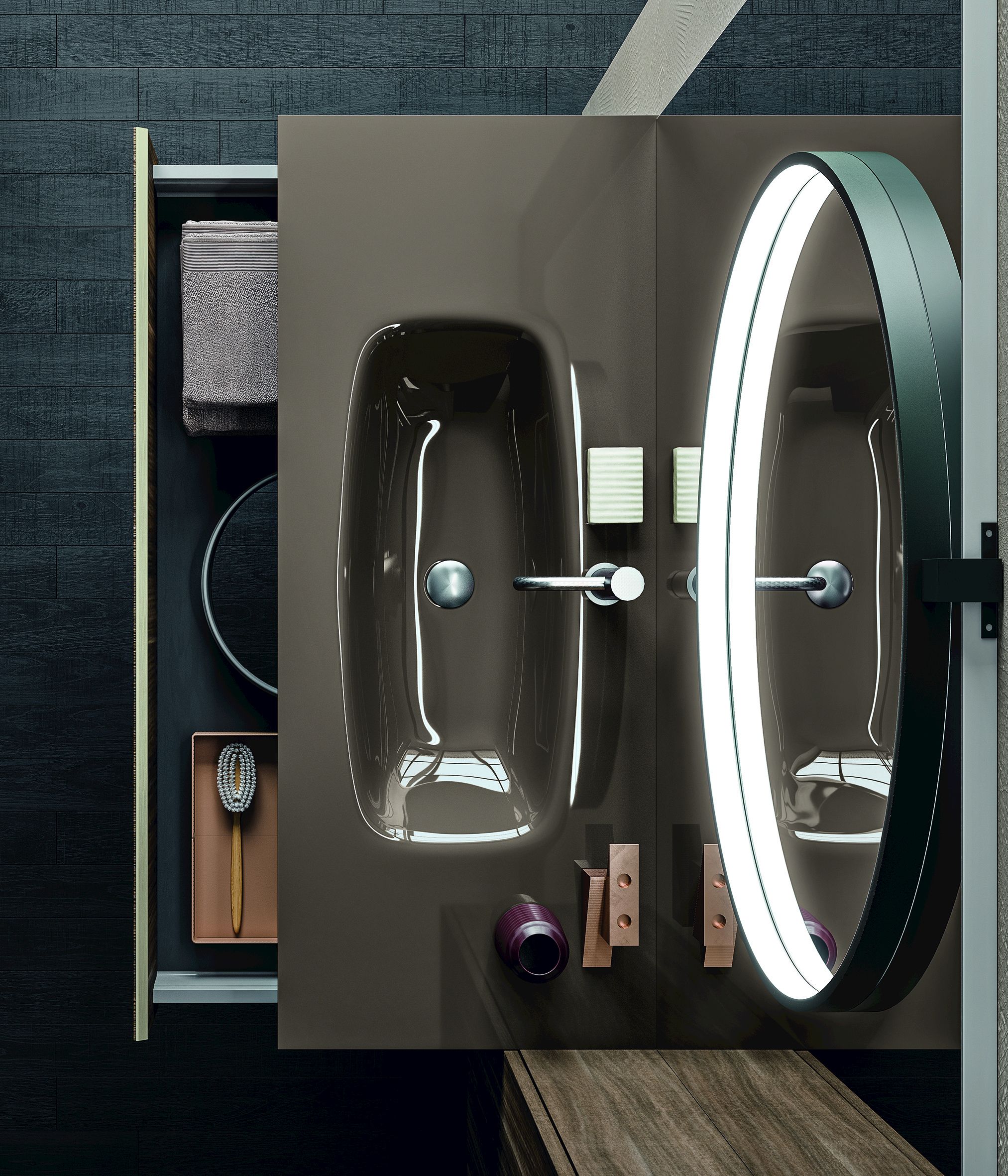 LED Mirror lamp for bathroom ECLISSI Cartabianca Collection By Cerasa
