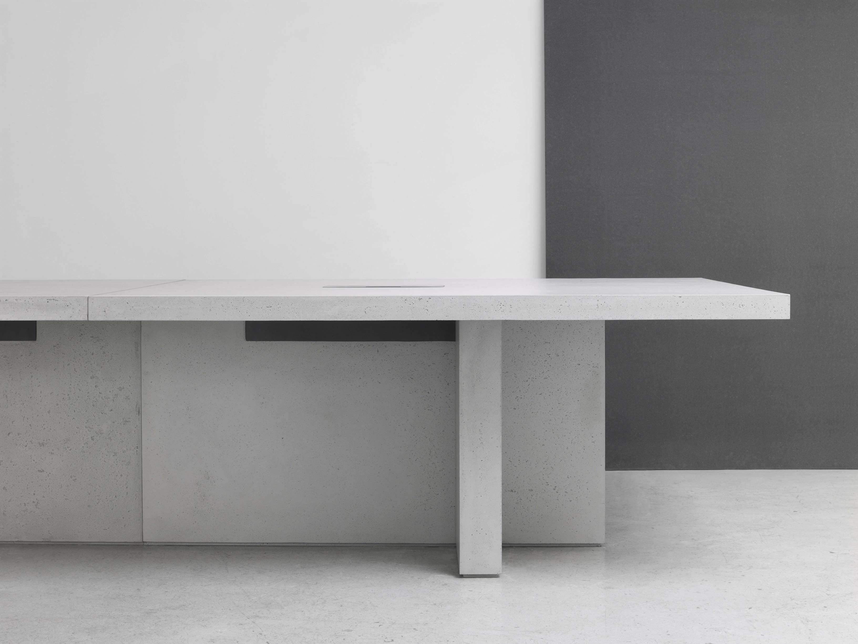 Lightweight concrete meeting table with cable management EDITION By Isomi