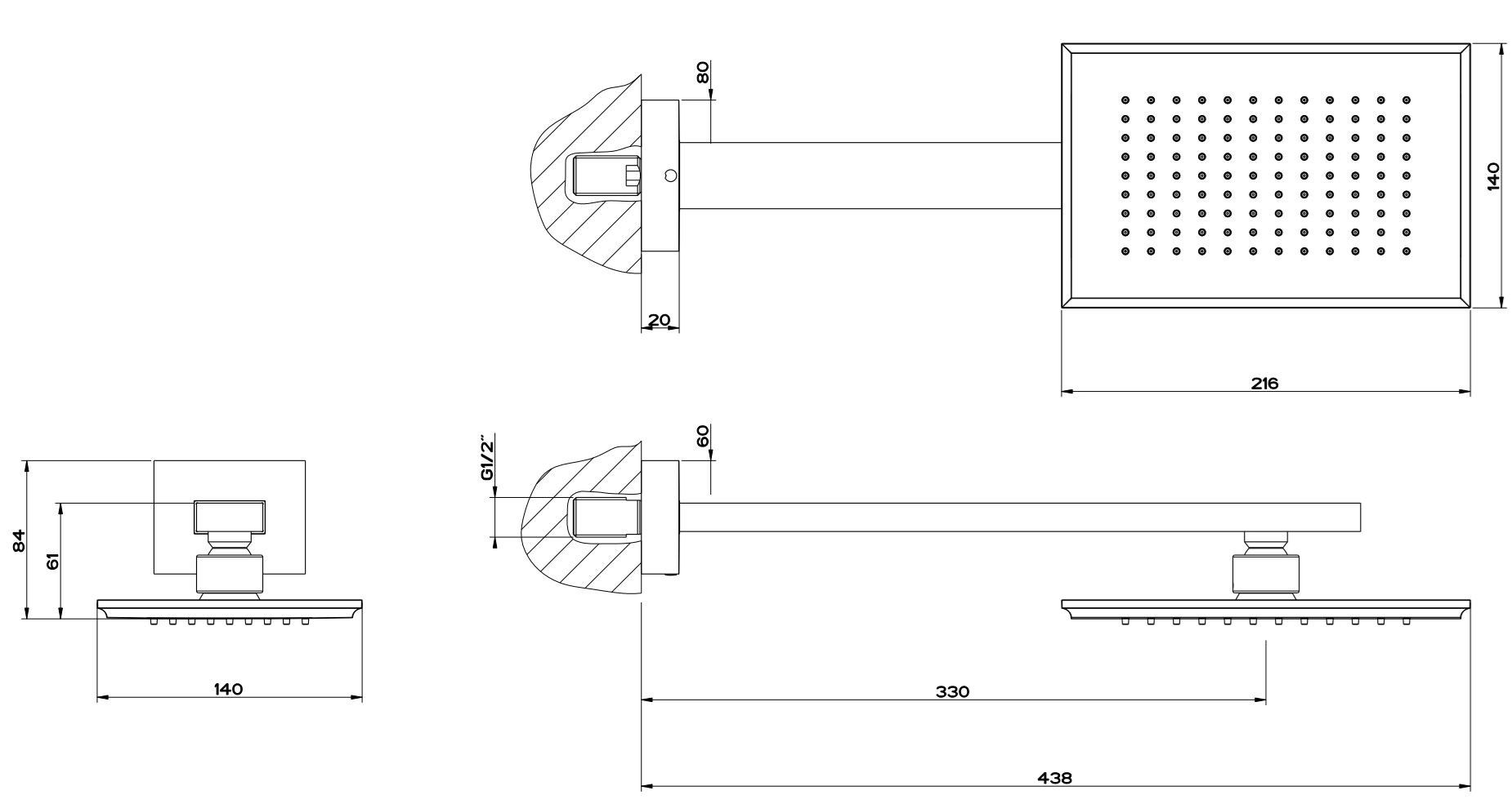 ELEGANZA SHOWER Overhead shower Eleganza Collection By Gessi design