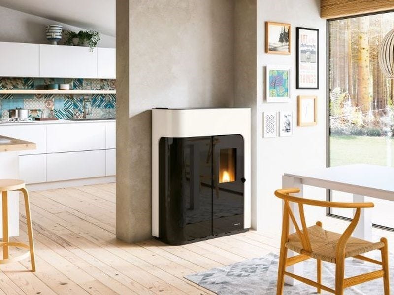 ELISABETH IDRO by PALAZZETTI - Stufa a pellet in acciaio e vetro classe A++