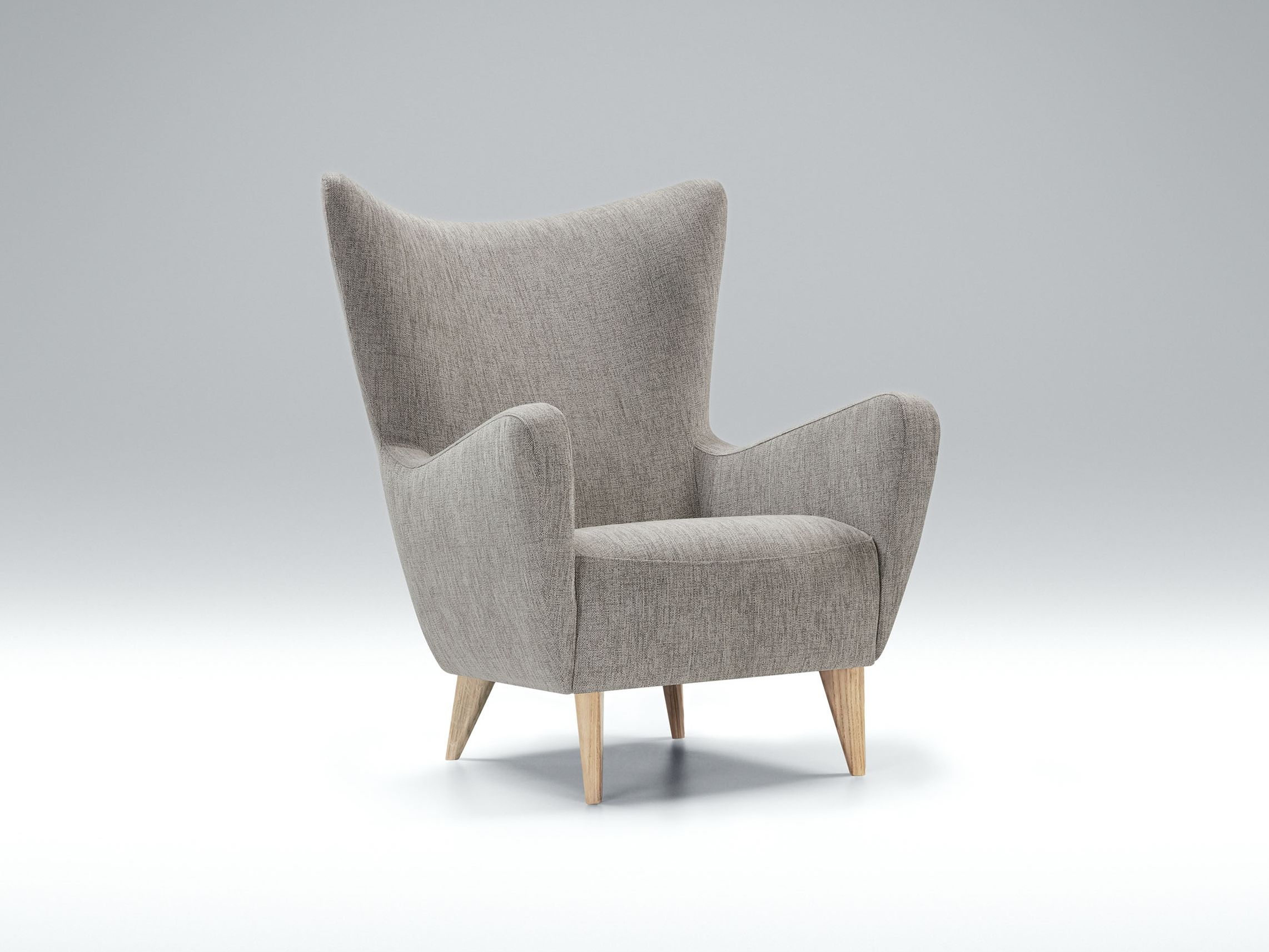 Fabric armchair with footstool ELSA By Sits