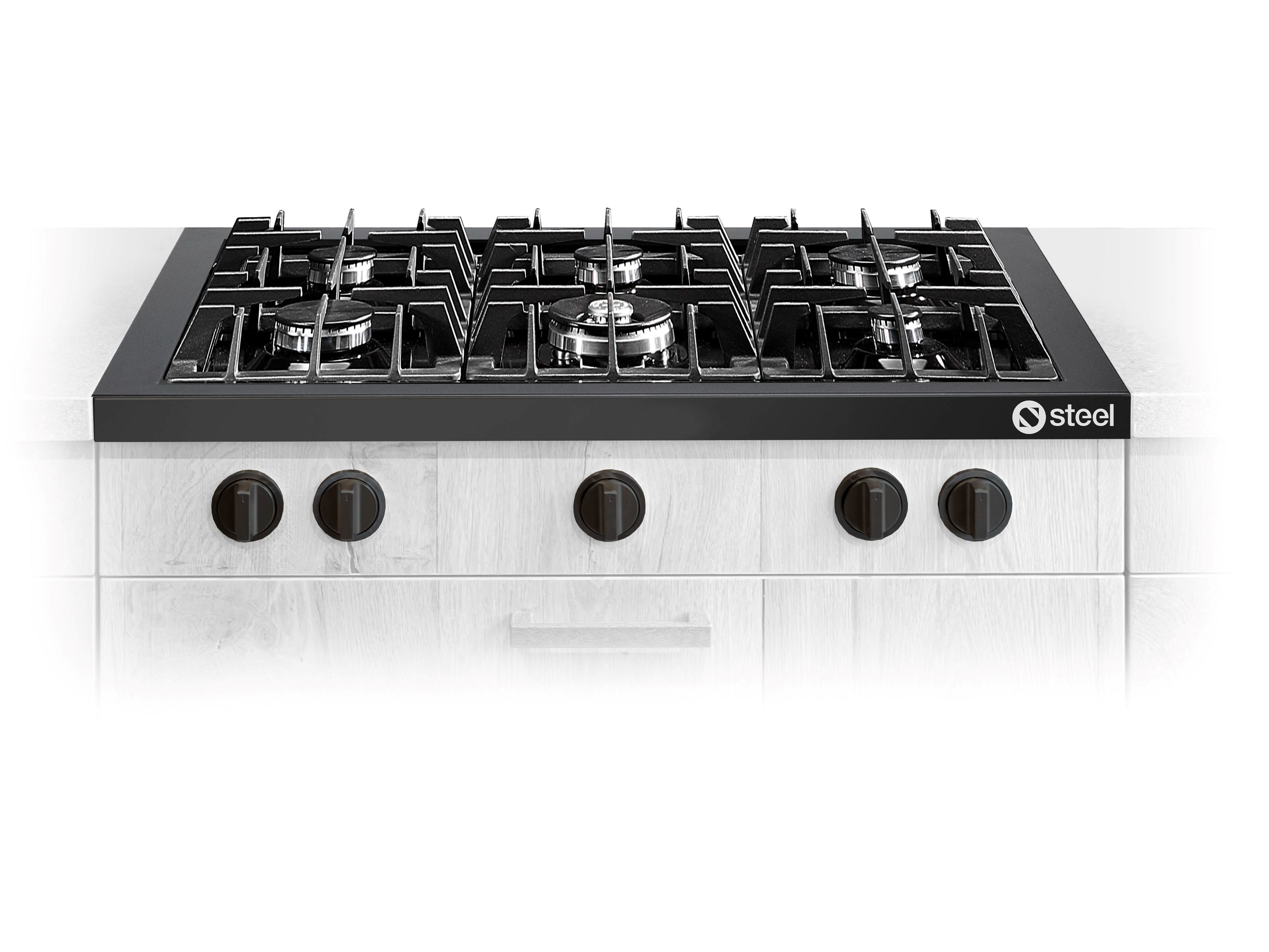 ENFASI DESIGN40 HOBS ALL BLACK Gas hob By Steel