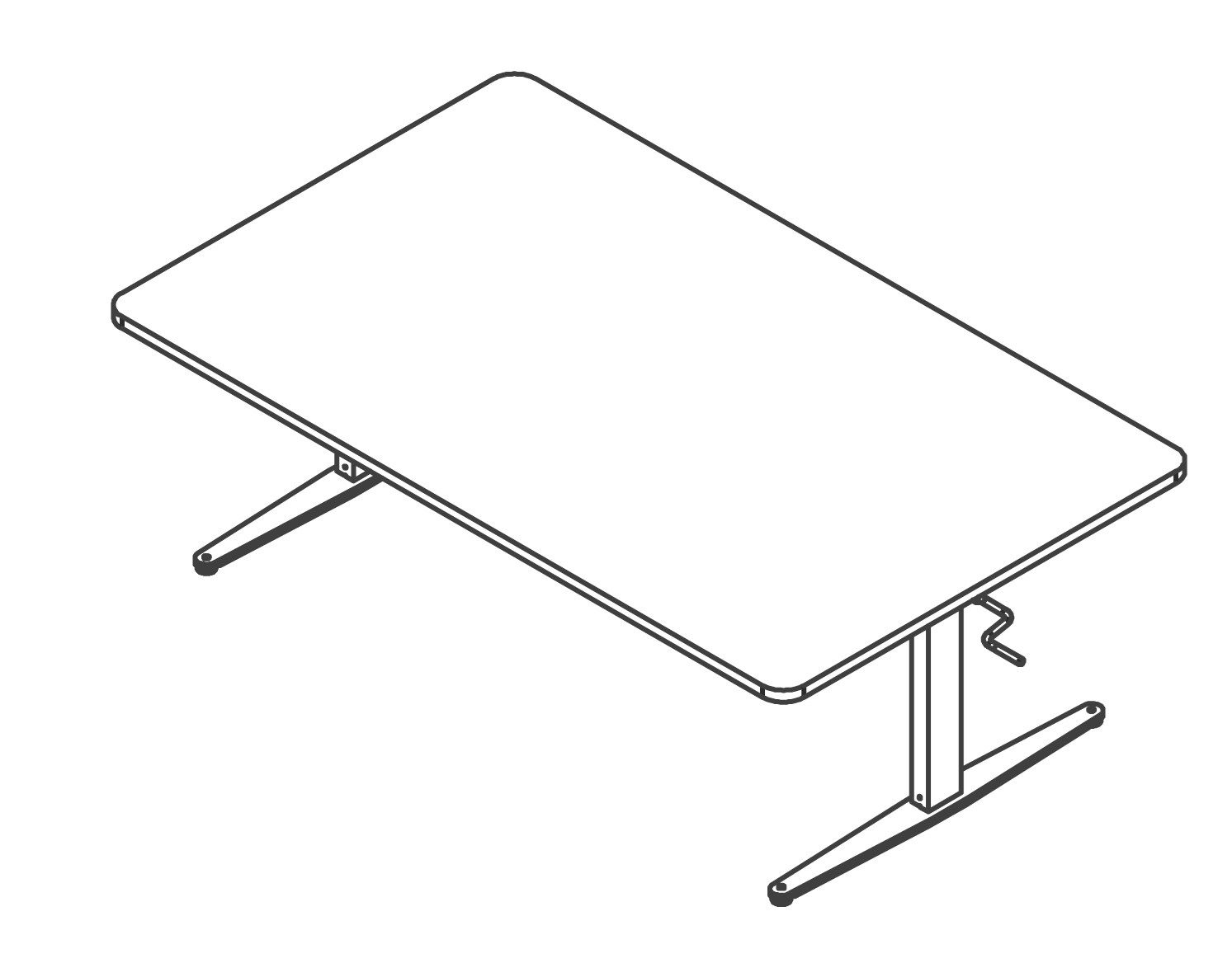 Heightadjustable meeting table ERGO GROUP By Ropox