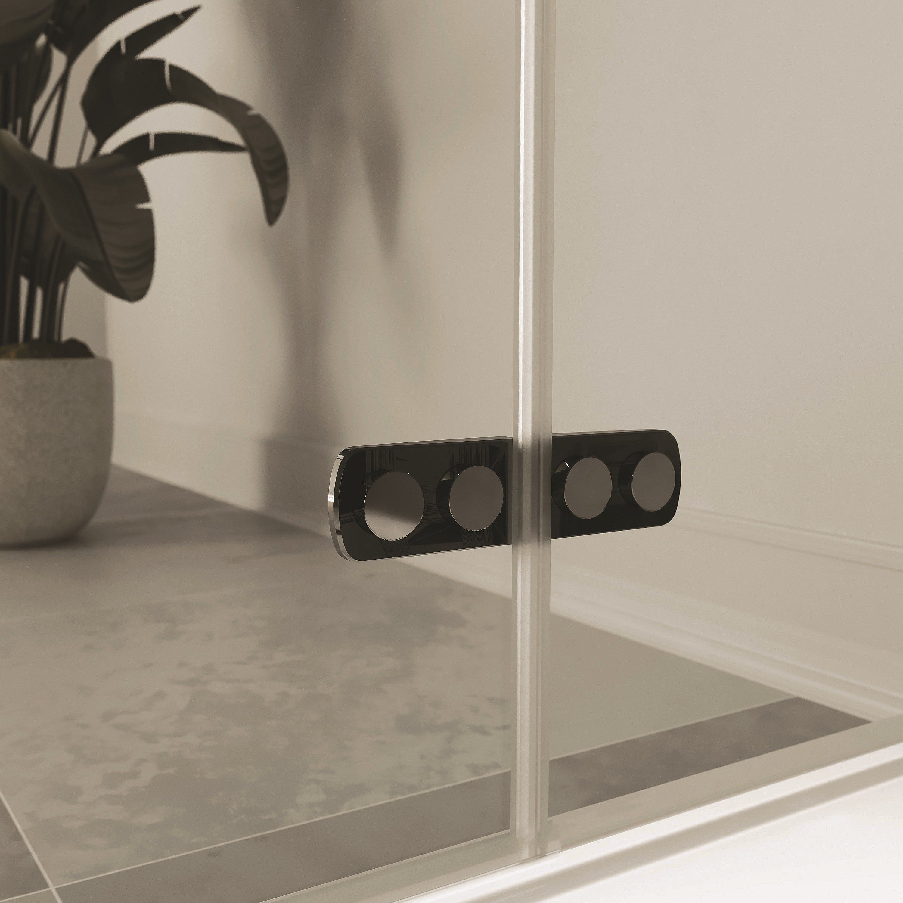 ETO HINGE WITH INLINE PANEL DOOR Glass hinged door with inline panel By