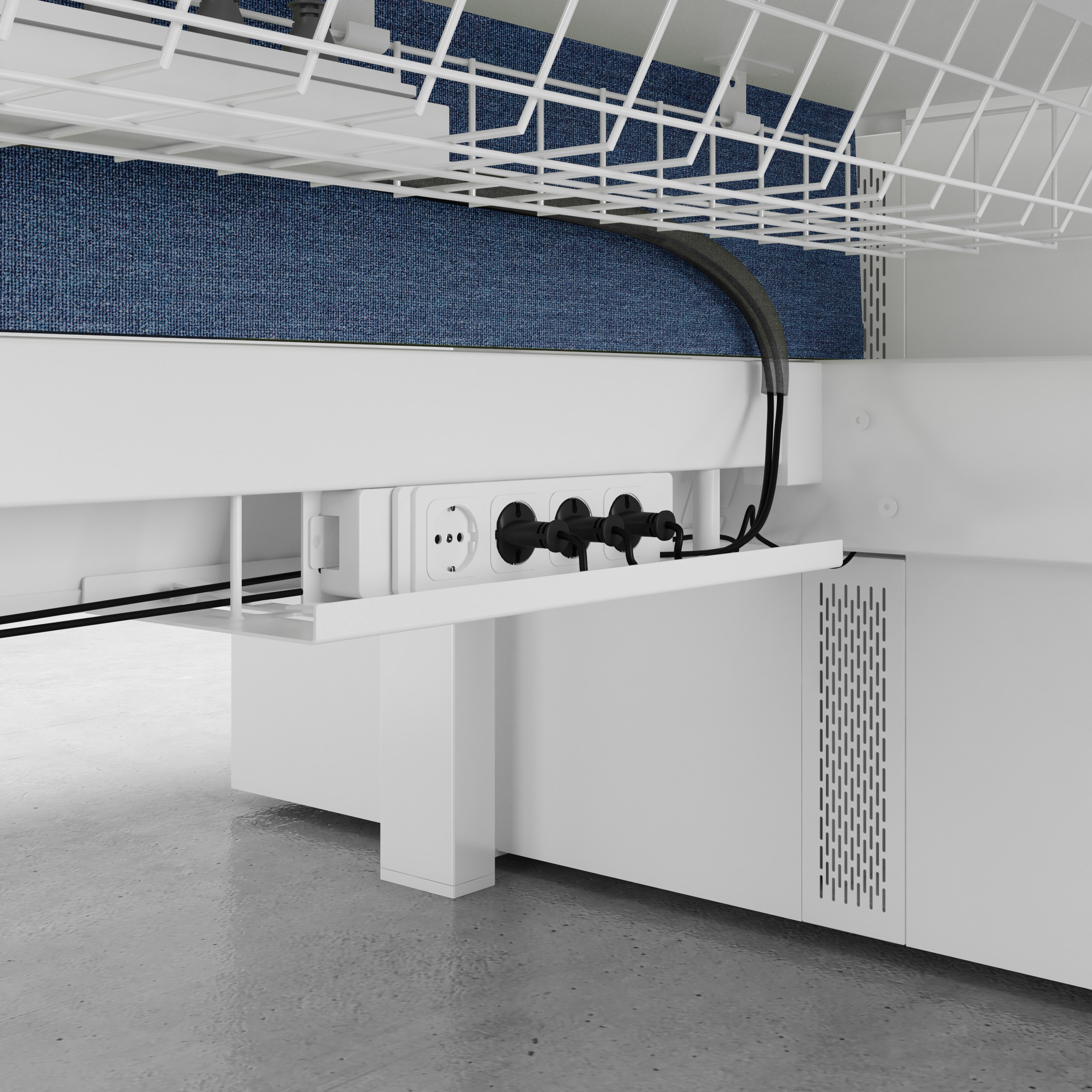 Height-adjustable multiple office workstation with shelves EVO HP ...