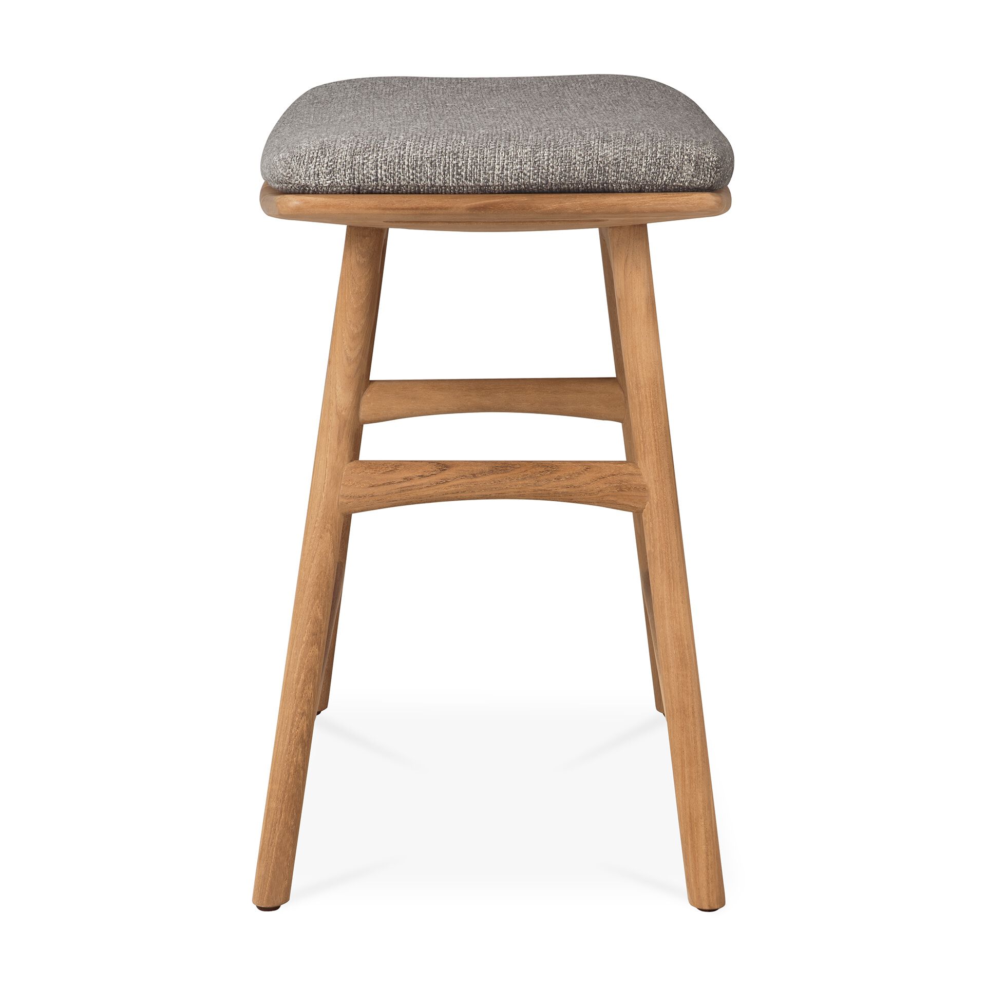 OSSO Upholstered teak garden stool with footrest By Ethnicraft