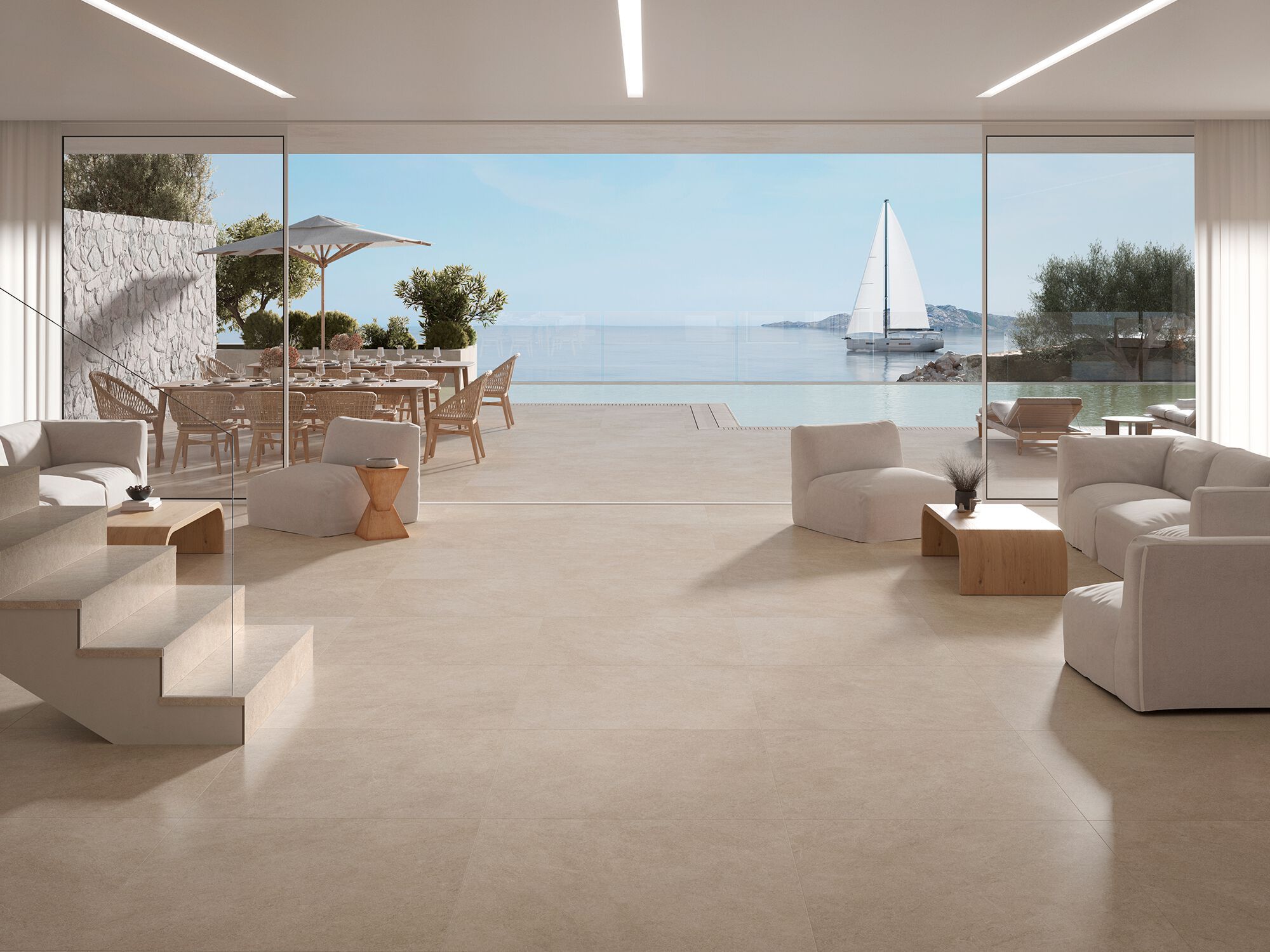 DRACH BEIGE by Exagres - Pavimento rettificato in gres porcellanato per interni ed esterni