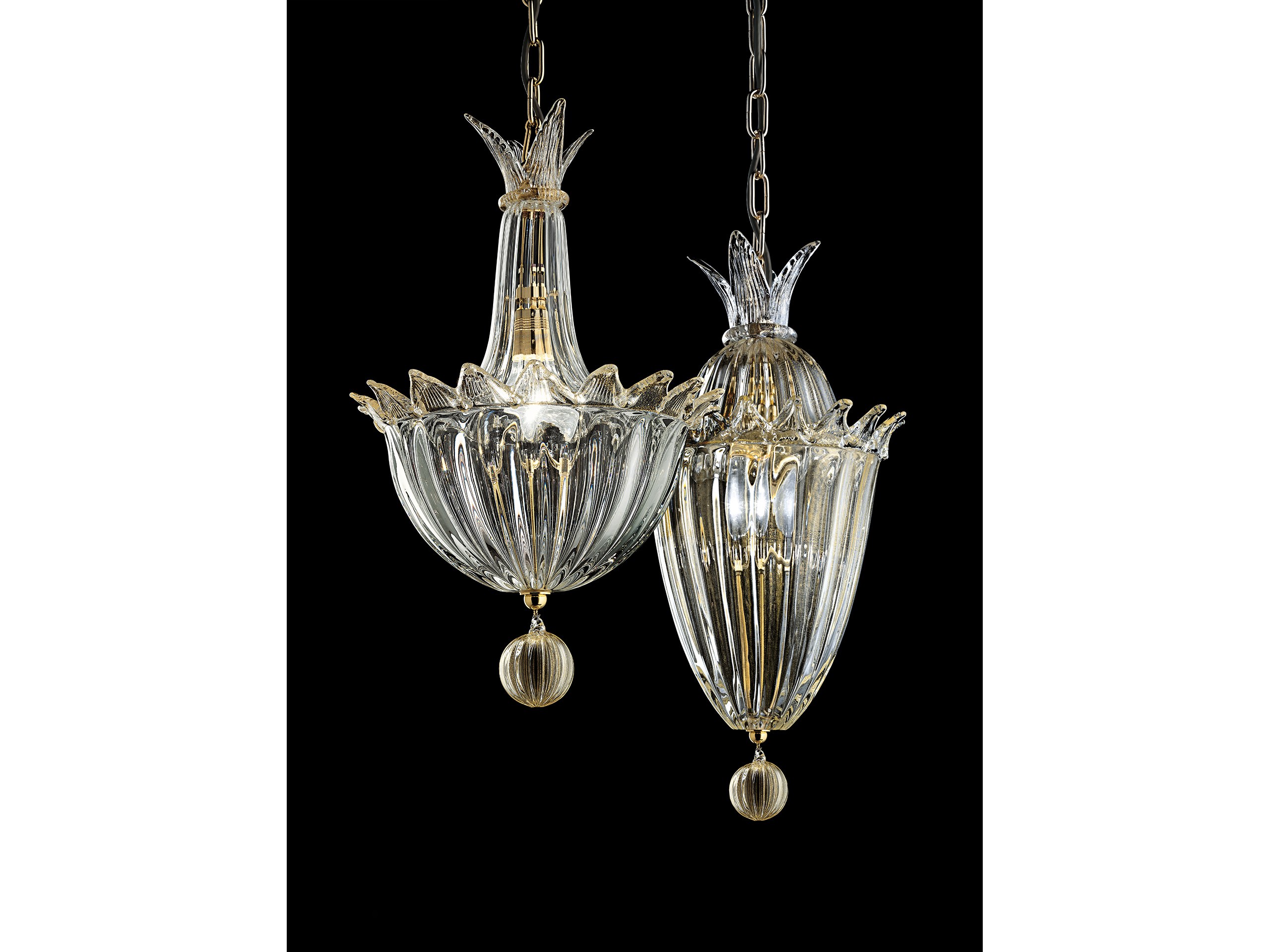 FANALI VENEZIANI Venetian crystal pendant lamp By Barovier&Toso