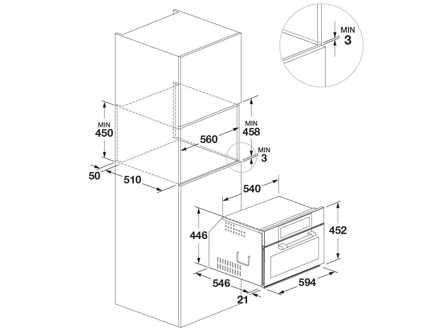FCLCSO 4510 TEM BK Steam oven Combi builtin electronic control Steam oven Class A++ By