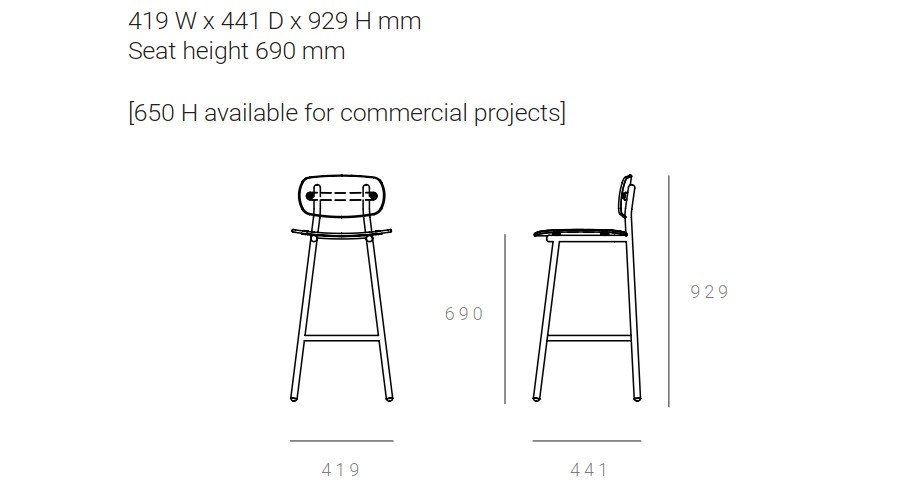 FENSTER High acrylic stool with back By DesignByThem | design Sarah ...
