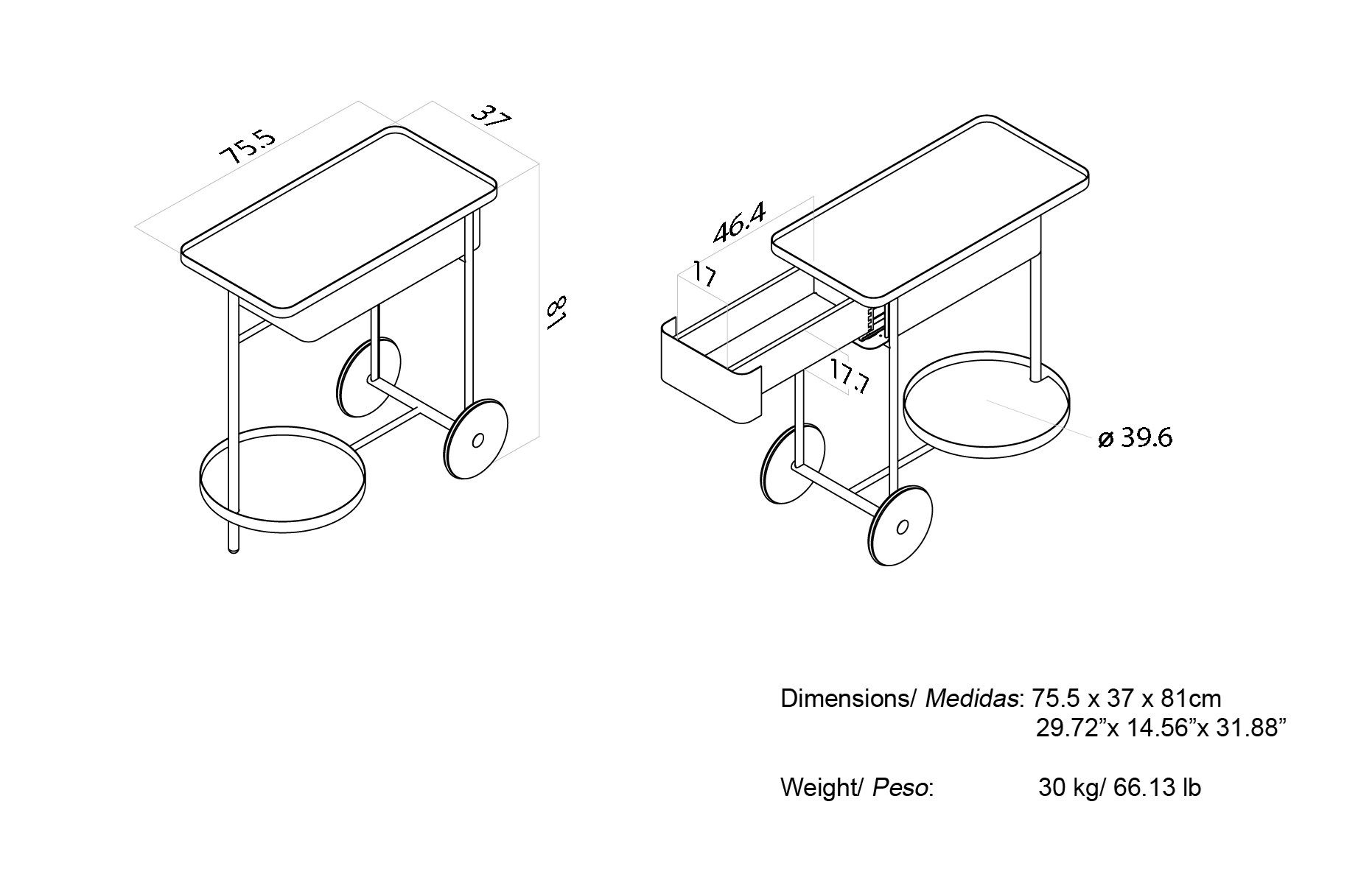 FLOAT Food trolley By Miras design Alberto Sanchez