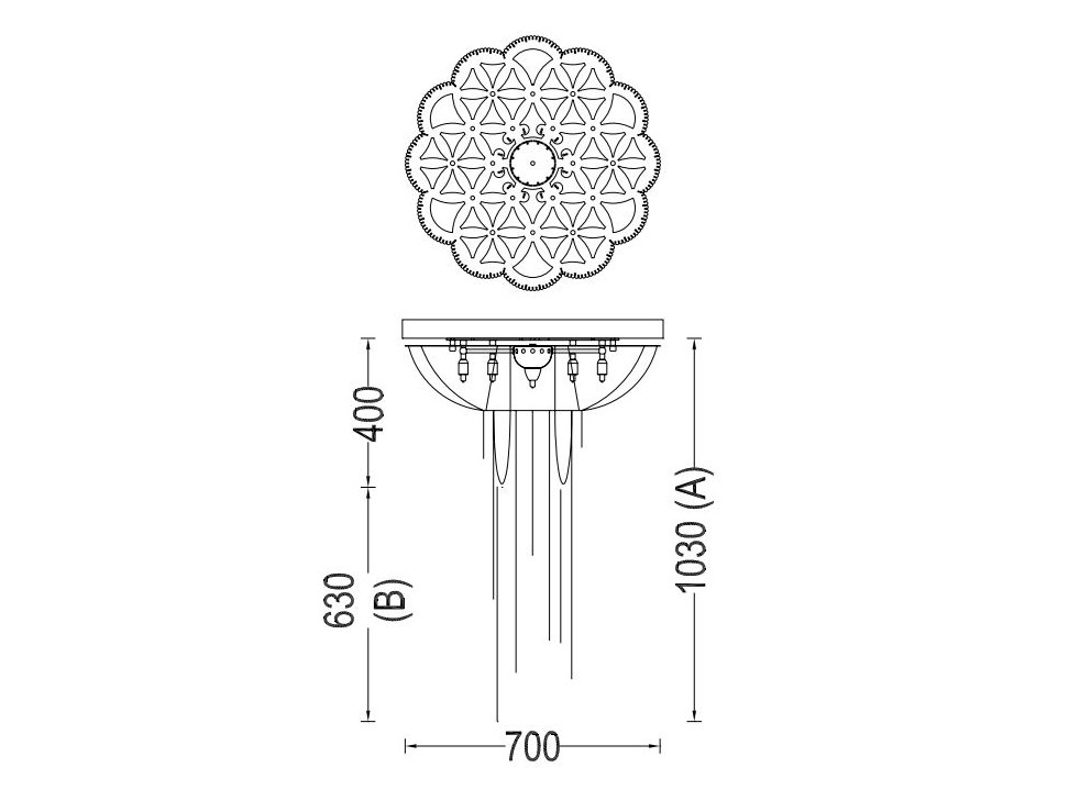 Dimensions FLOWER OF LIFE | Ceiling lamp