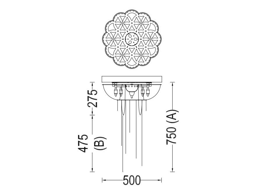 Dimensions FLOWER OF LIFE | Ceiling lamp