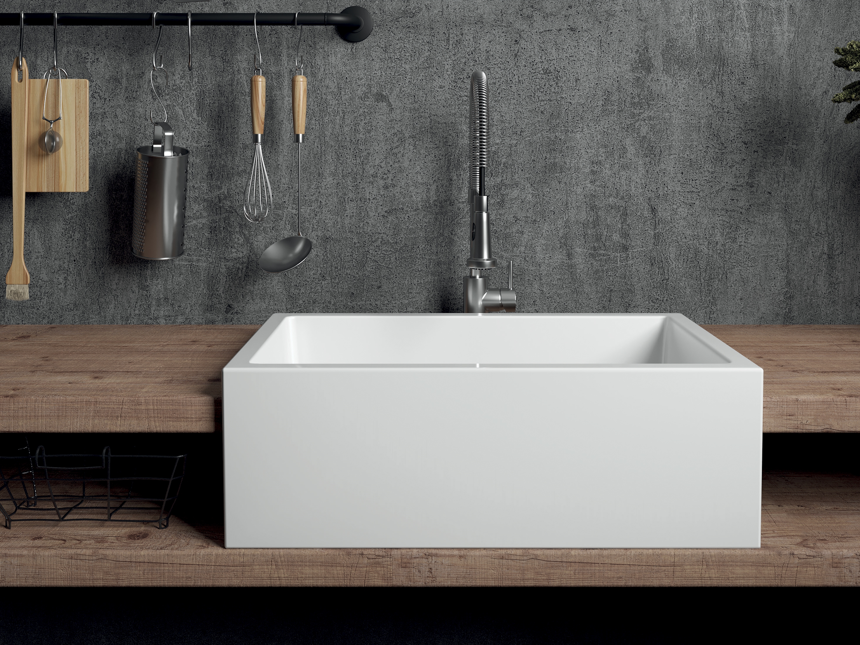 FRAME by GALASSIA - Lavello reversibile a spessore ceramico pieno