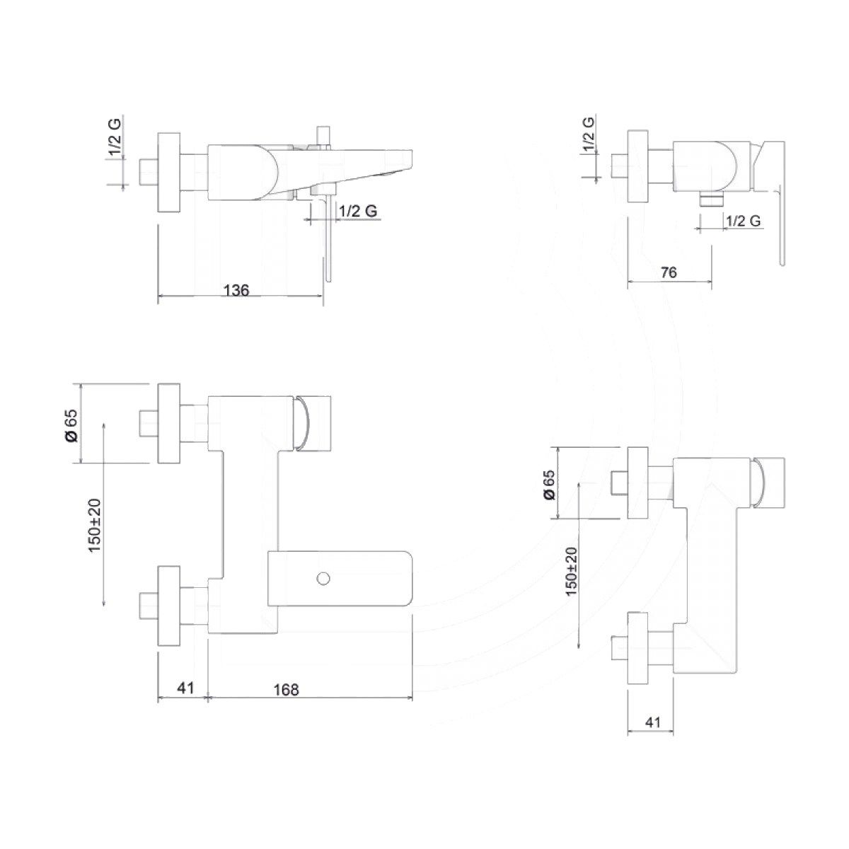FREEDOM Bathtub mixer Freedom Collection By BIANCHI