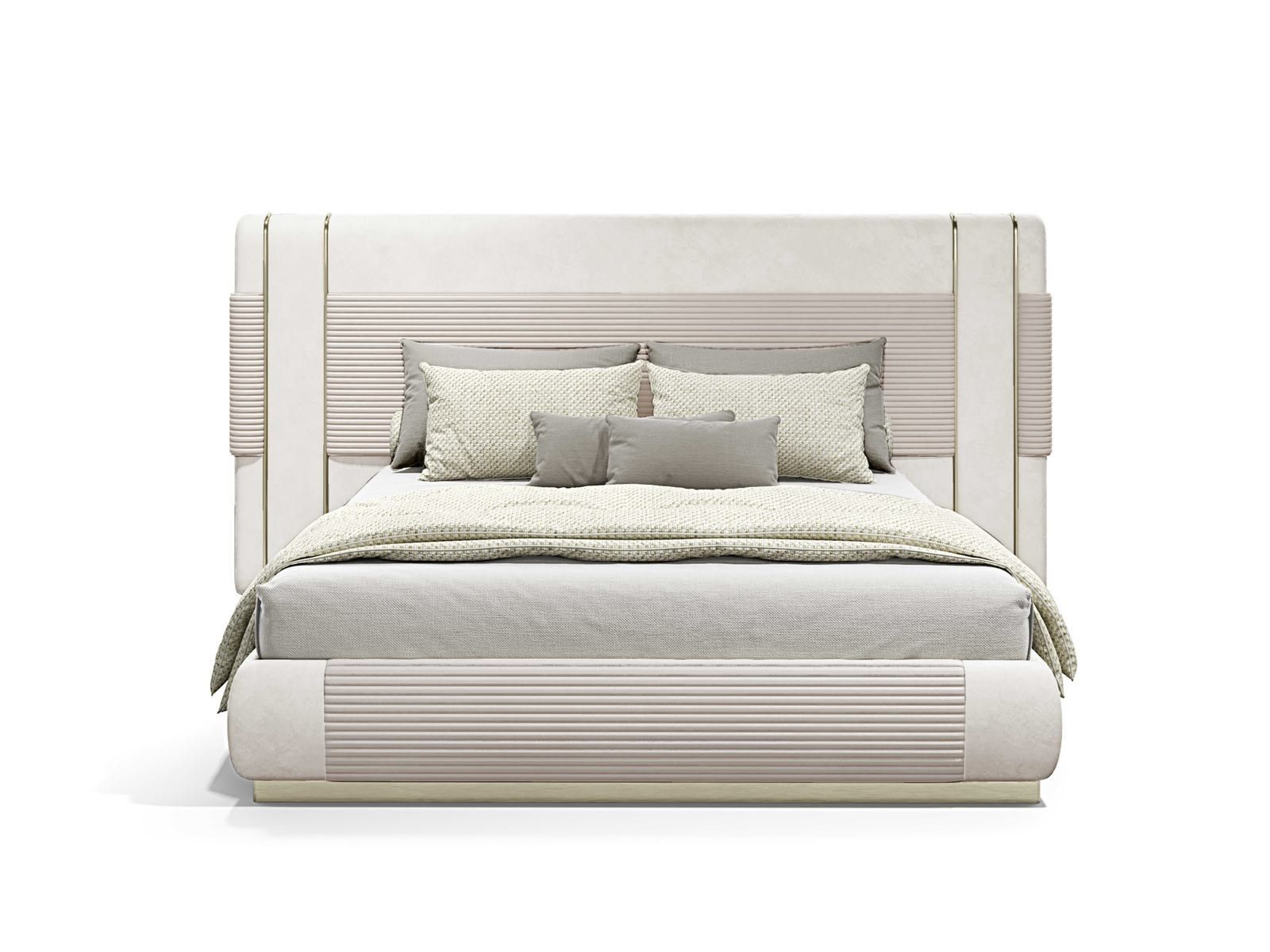 FREY by Capital Collection - Letto matrimoniale in tessuto con testiera alta - 2