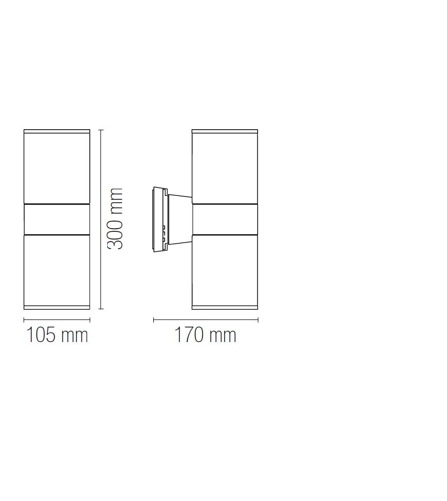 Ledvion - Lampada da Parete LED Antracite & Cube, Spot GU10, IP54, Lampada Esterna, Illuminazione Giardino, Illuminazione Facciata