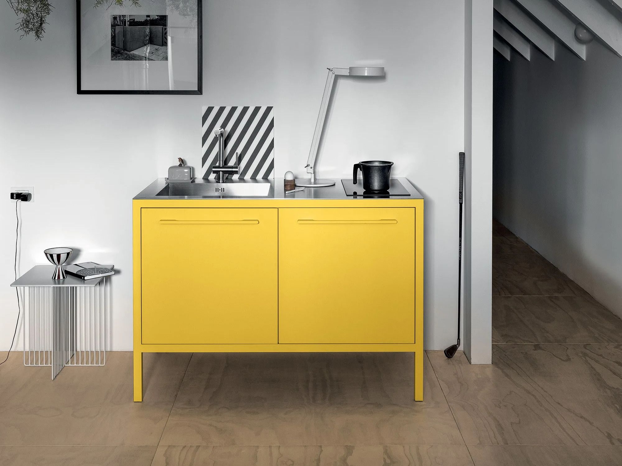 FRAME KITCHEN 2 UNITS by Fantin - Minicucina in metallo da interno e da esterno