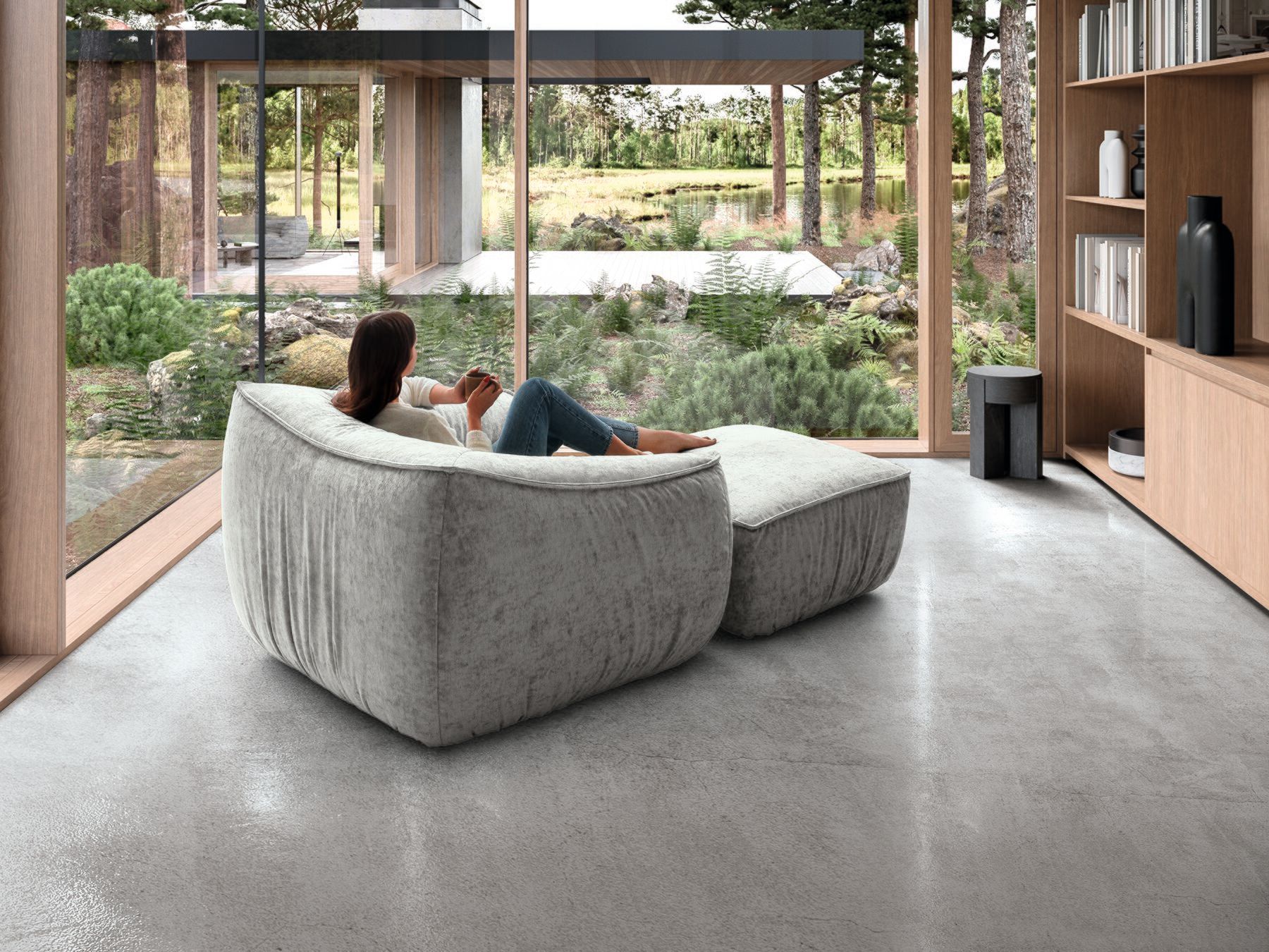 FLOAT by Felis - Poltrona in tessuto con braccioli - 5