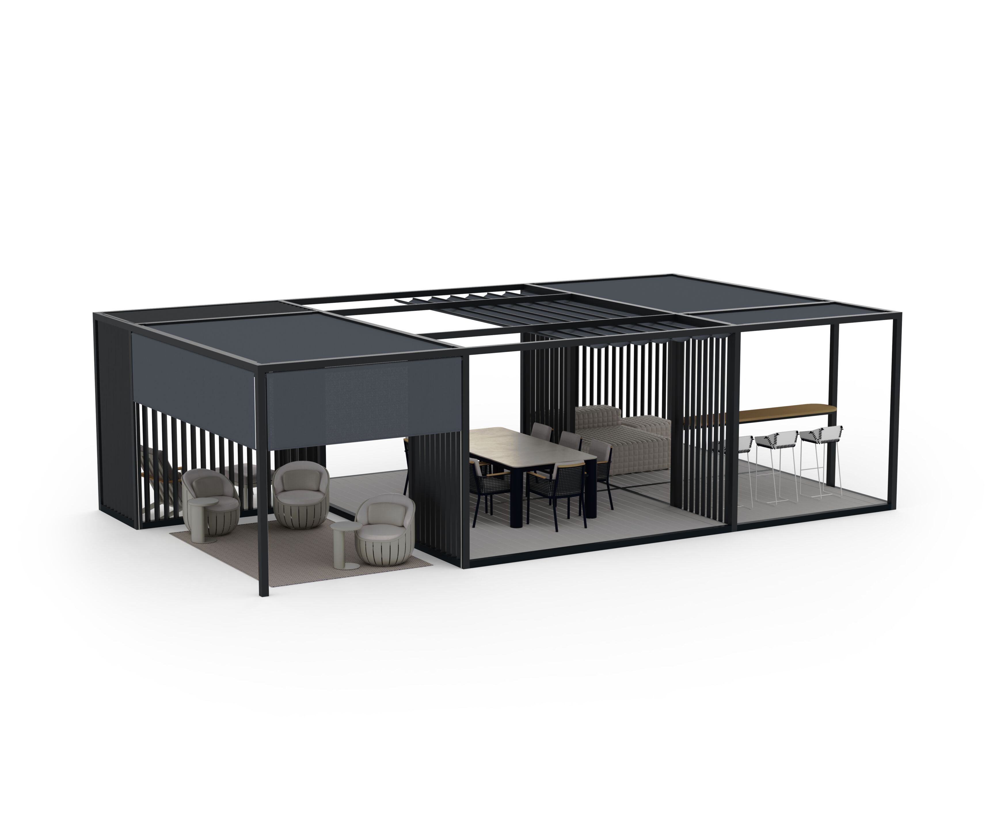 FLEX by GANDIABLASCO - Pergola in alluminio e legno - 4