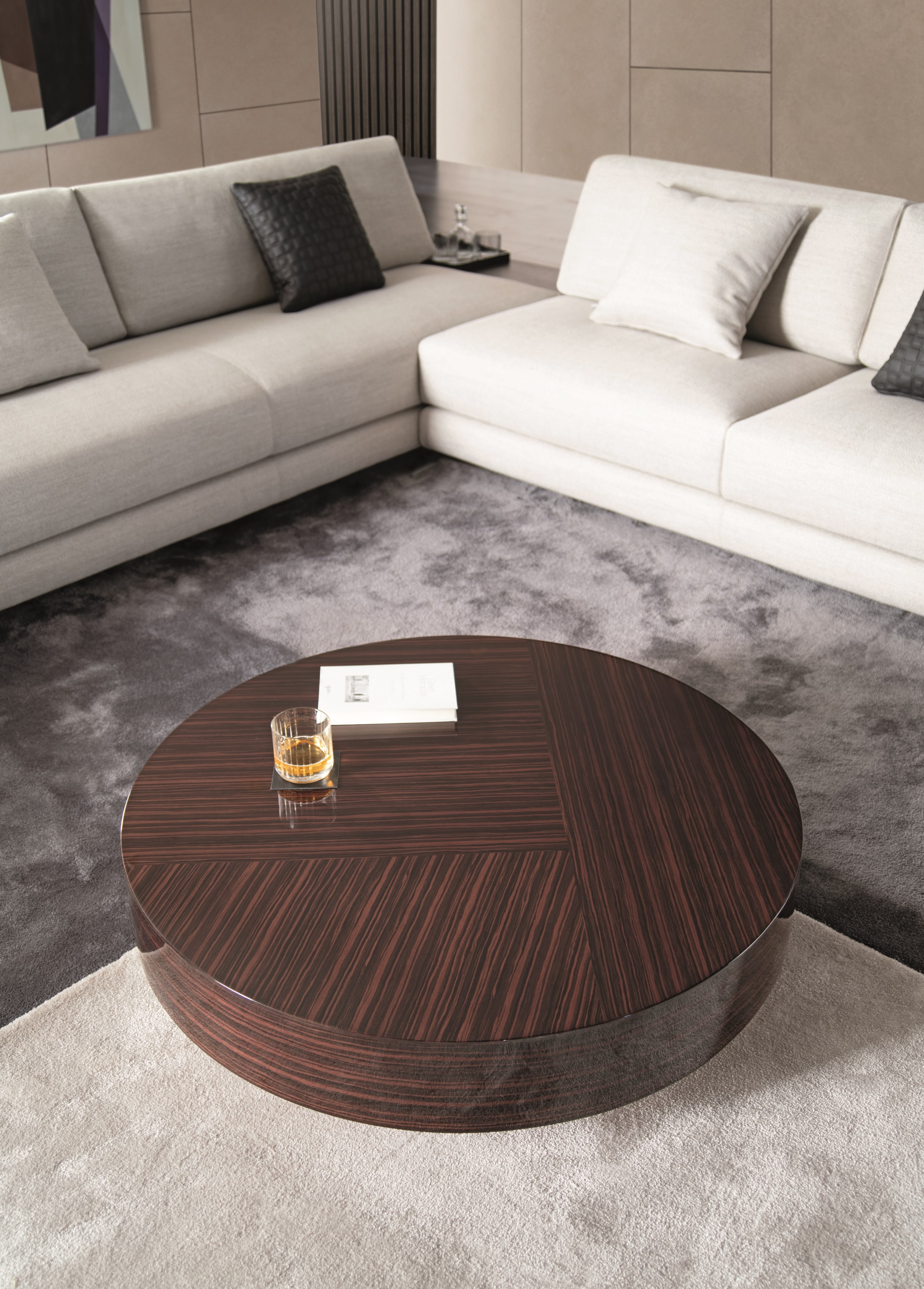 GEMINI | Round coffee table Low round ebony coffee table By MisuraEmme | design Andrei Munteanu