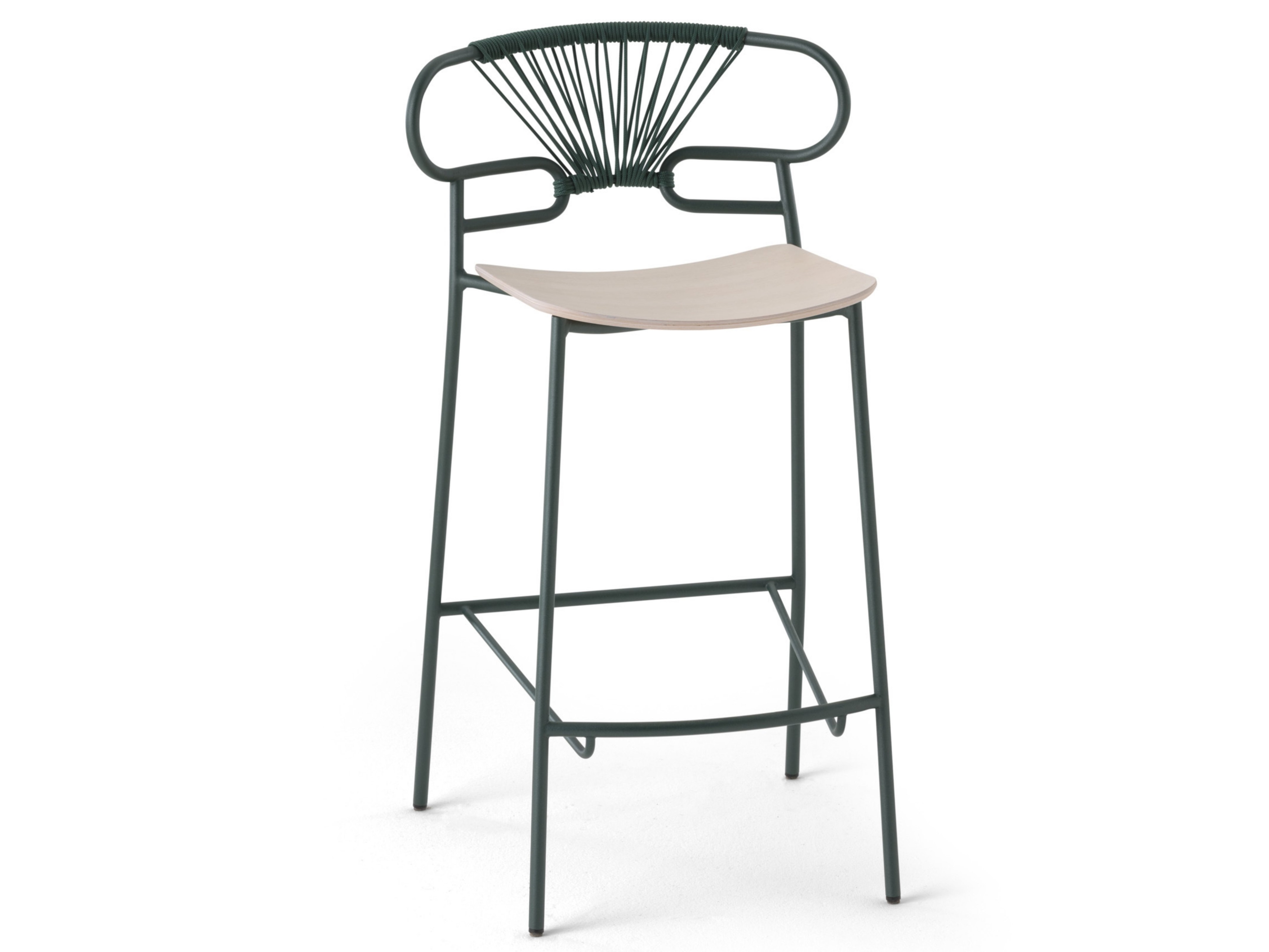 GENOA CROSS | Stool Metal and Beech stool with footrest By TrabA ...