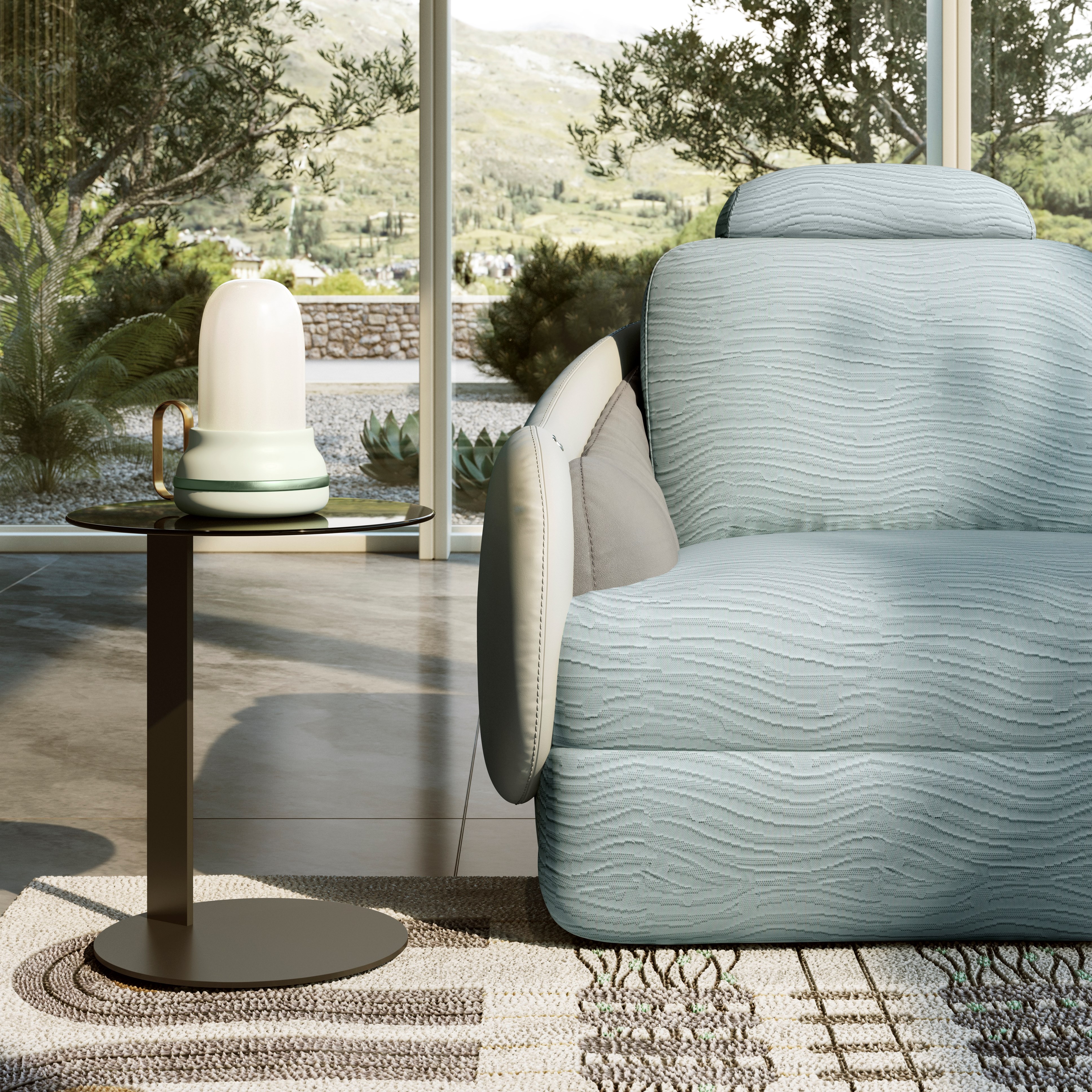 Handmade rectangular recycled PET rug GORGONIA By Natuzzi Italia design ...