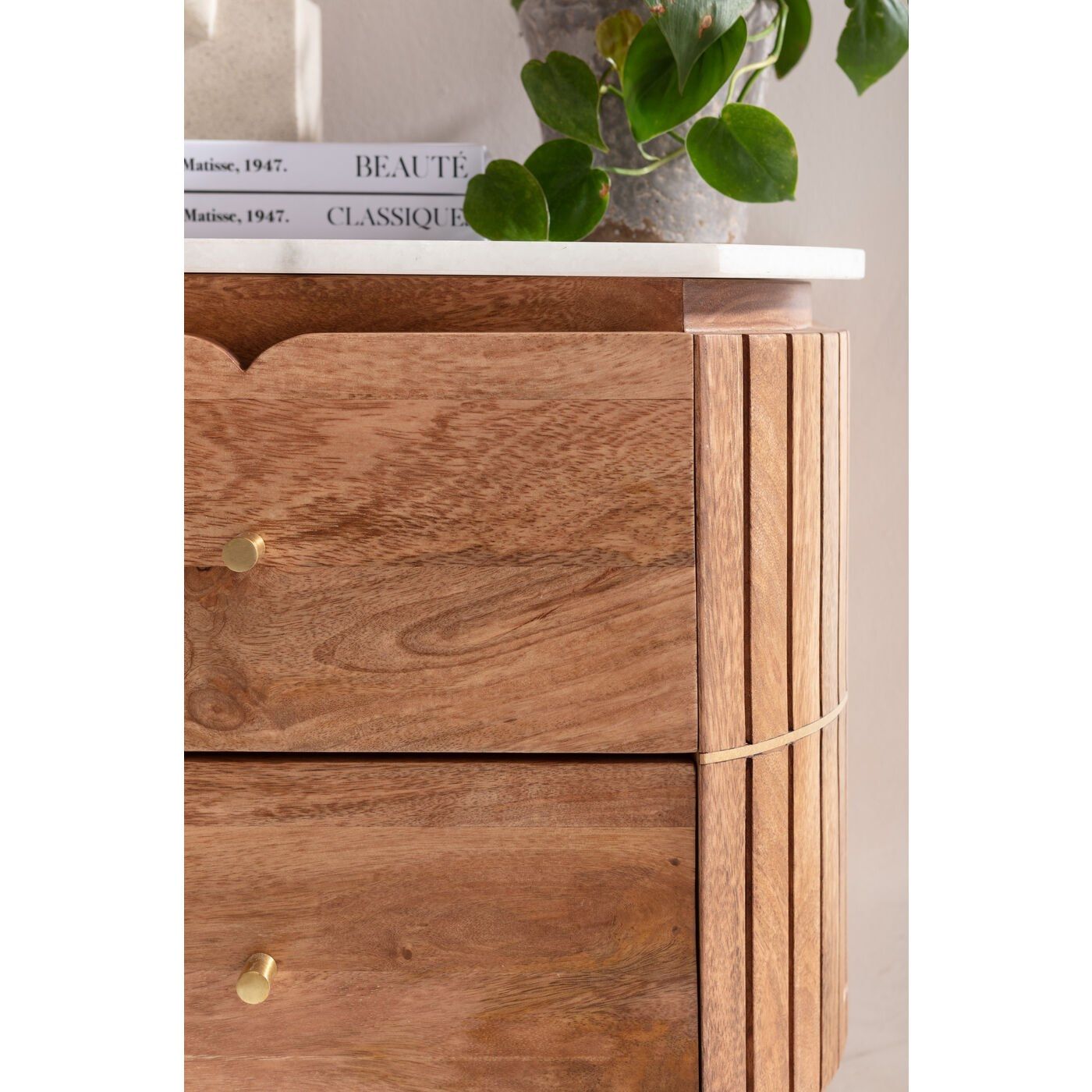 GRACE Solid wood bedside table with drawers By KARE Design