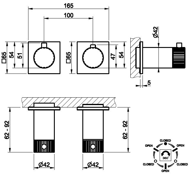 Dimensioni INCASTRI PF75132 / PF75134 / PF75136
