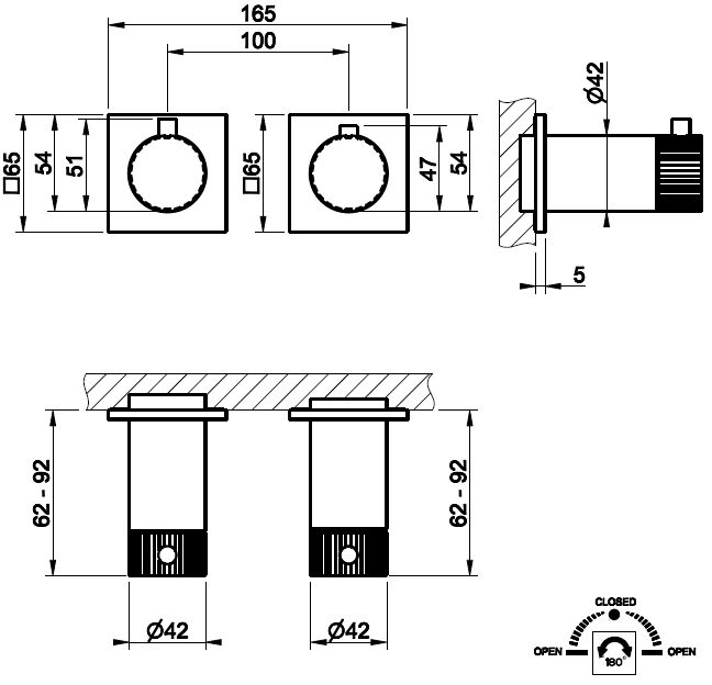 Dimensioni INCASTRI PF75132 / PF75134 / PF75136