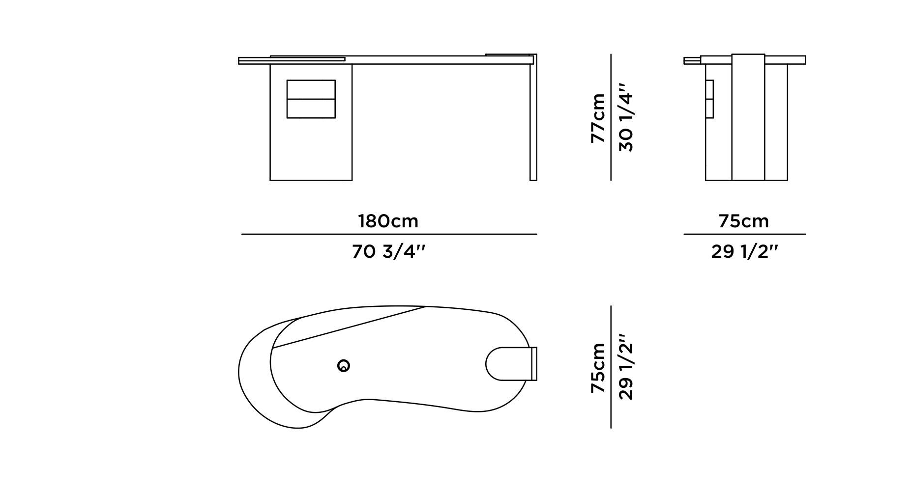 ARMONA Walnut writing desk with drawers By Greenapple