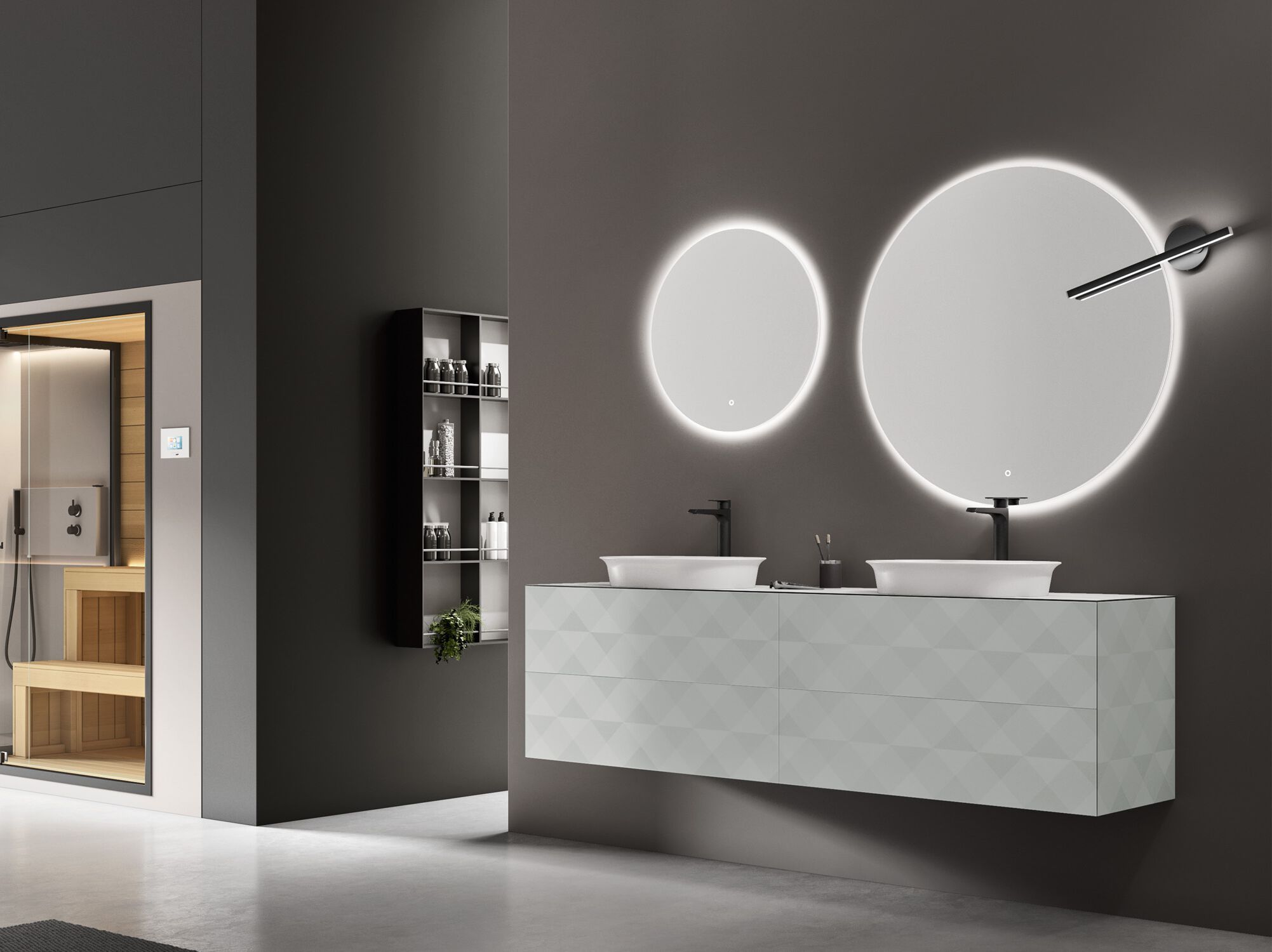 ECLIPSE ECL02 by Gruppo Geromin - Mobile bagno sospeso con cassetti