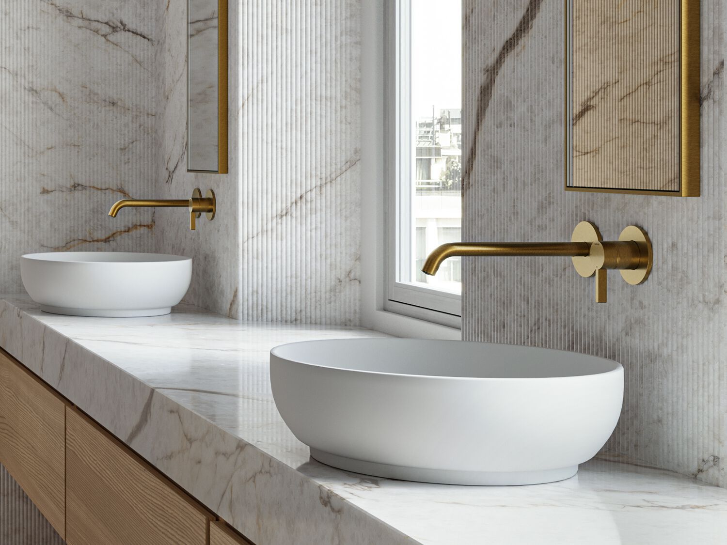 ACE AC105 by Hotbath - Miscelatore per lavabo a muro in ottone - 3