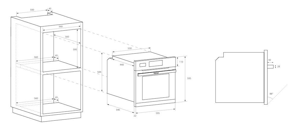 I-MESSAGE - STEAM HWO60SM5S5BH Built-in touch screen Steam oven By Haier