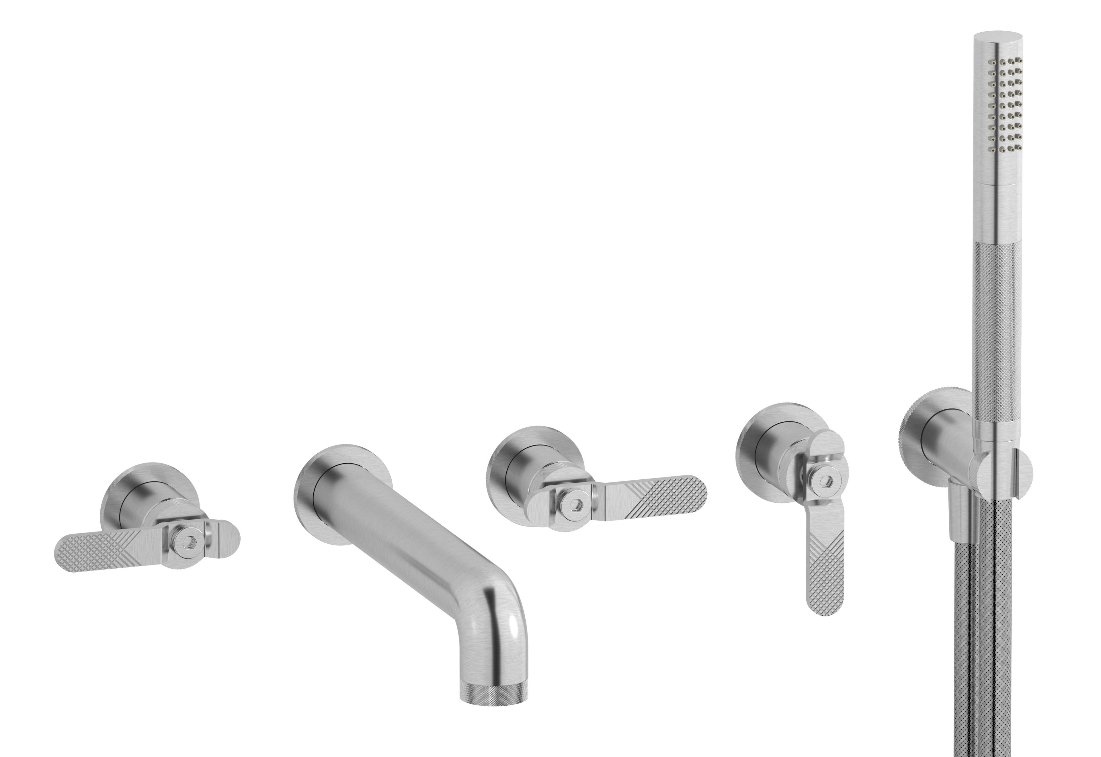 BOLD LEVER B2398 by IB - Rubinetto per vasca a 5 fori a muro con doccetta - 25