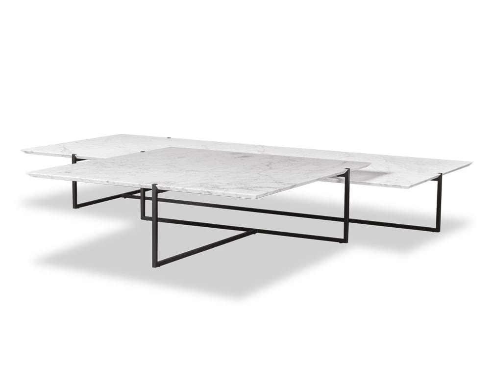 ICARO STONE Square coffee table Square marble coffee table By BAXTER