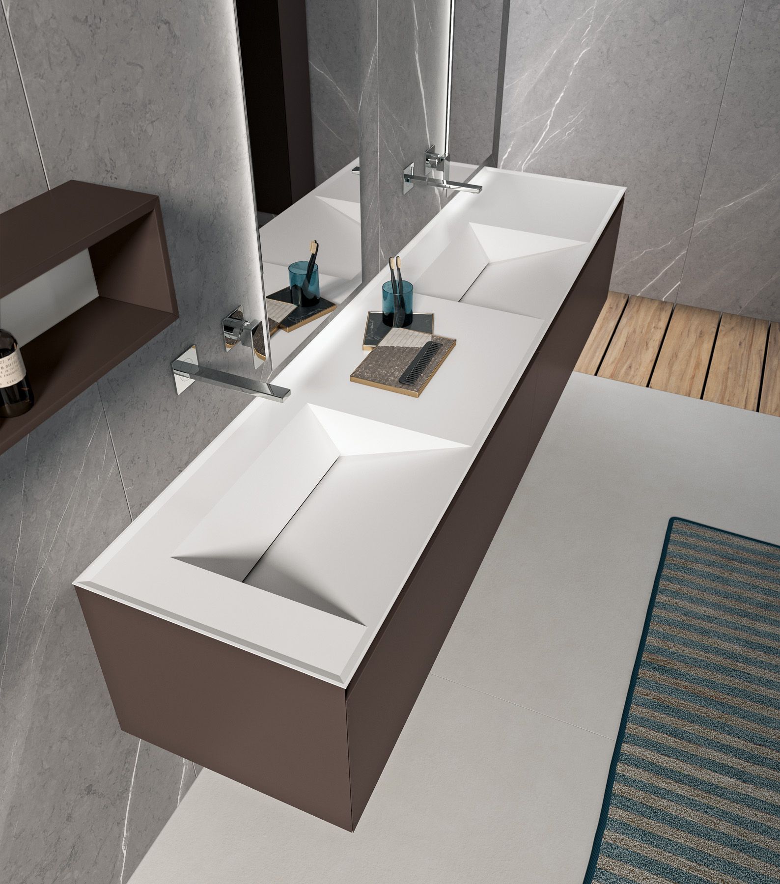 IKON 02 by BMT - Mobile lavabo doppio sospeso - 3