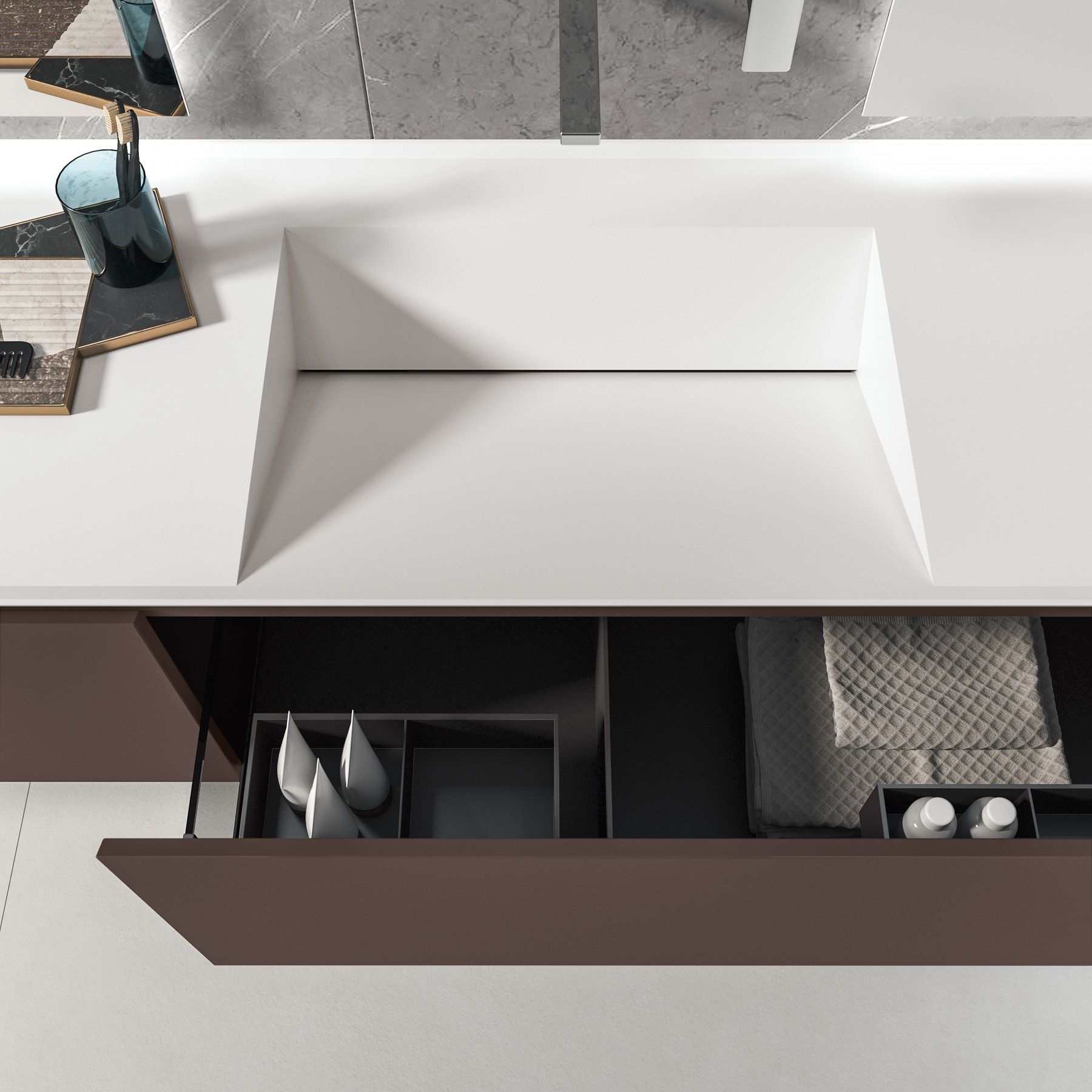 IKON 02 by BMT - Mobile lavabo doppio sospeso - 2