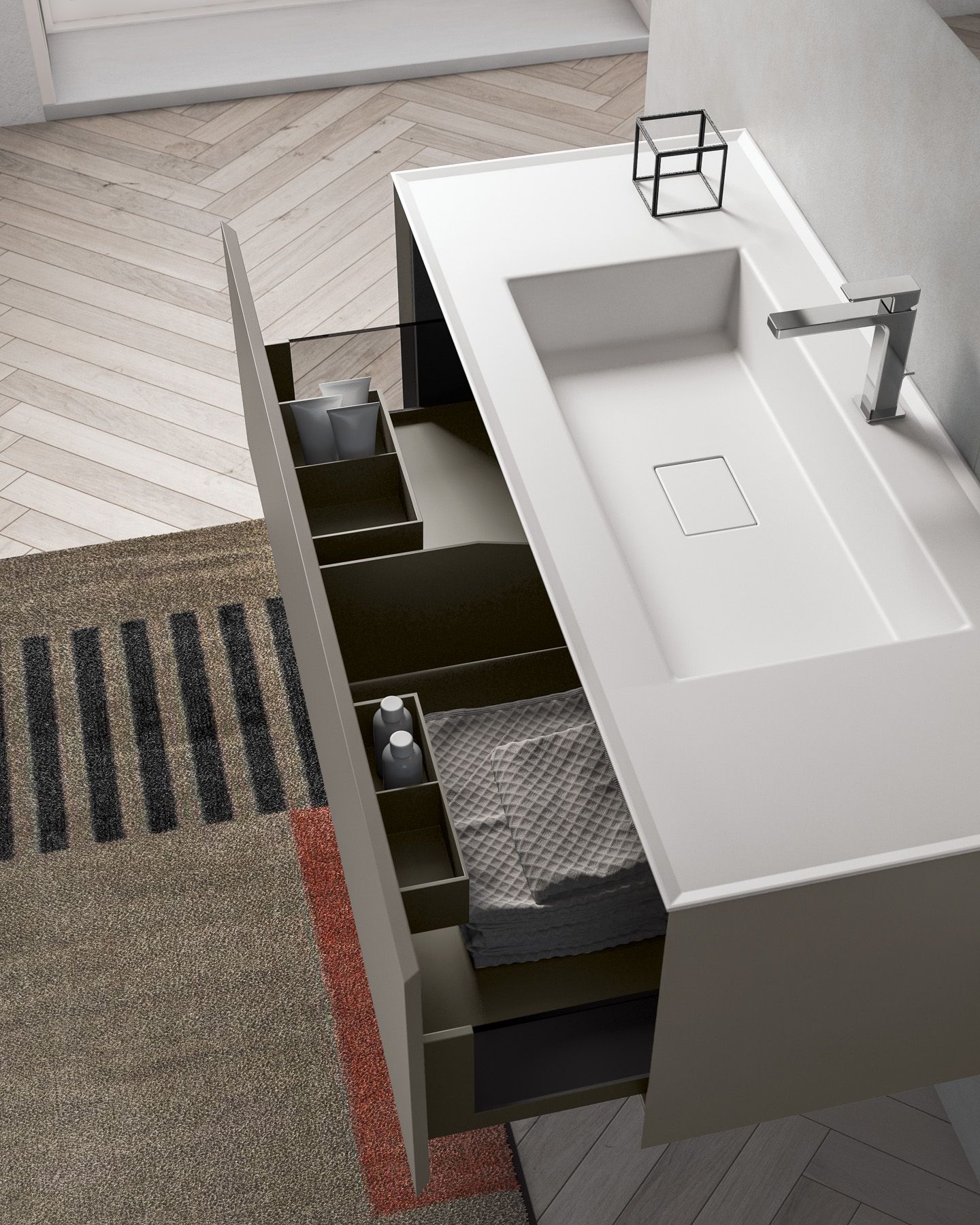 IKON 06 by BMT - Mobile lavabo sospeso con cassetti - 3