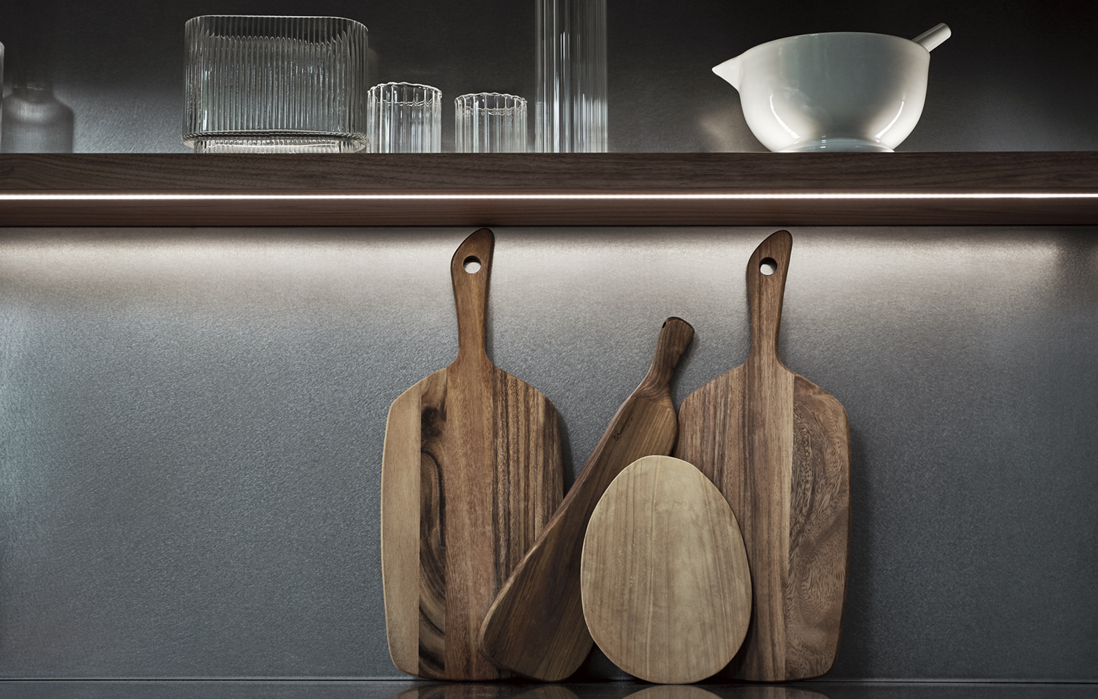 Steel and wood kitchen with island INTARSIO - TIME BRIDGE By Cesar ...