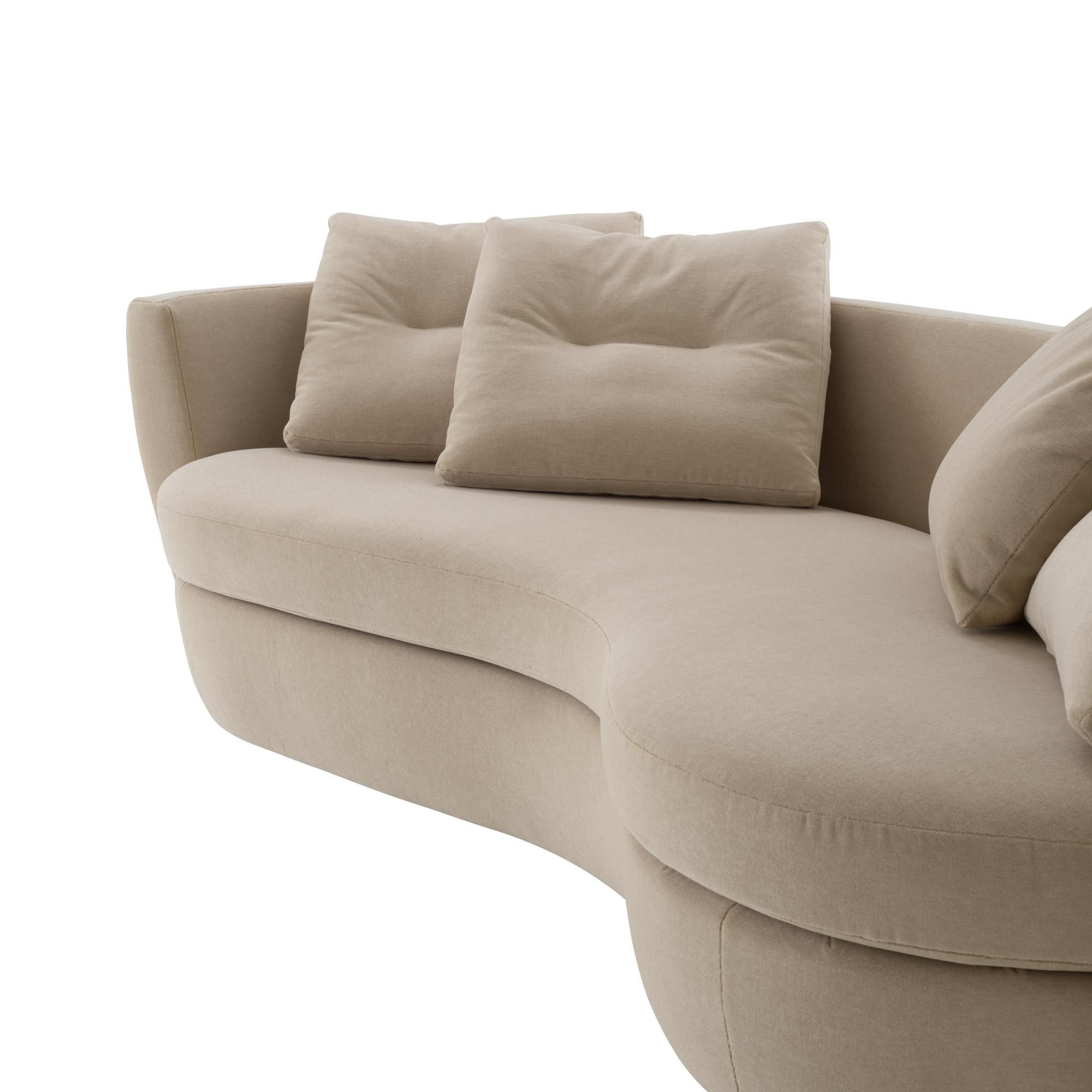 IPANEMA 3 seater curved fabric sofa By Ligne Roset design Didier Gomez