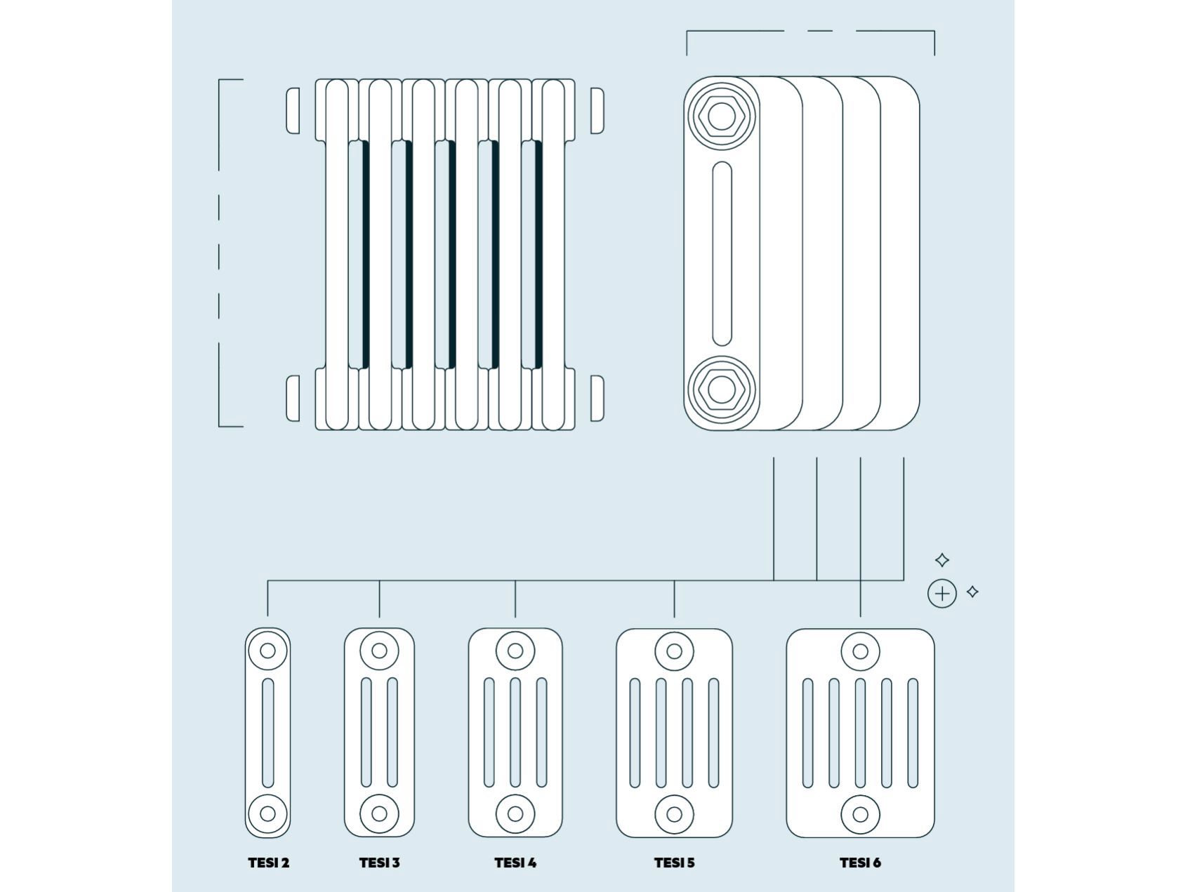 TESI 4 Modular steel decorative radiator By IRSAP