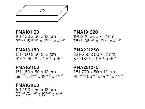 Dimensioni PIANA
