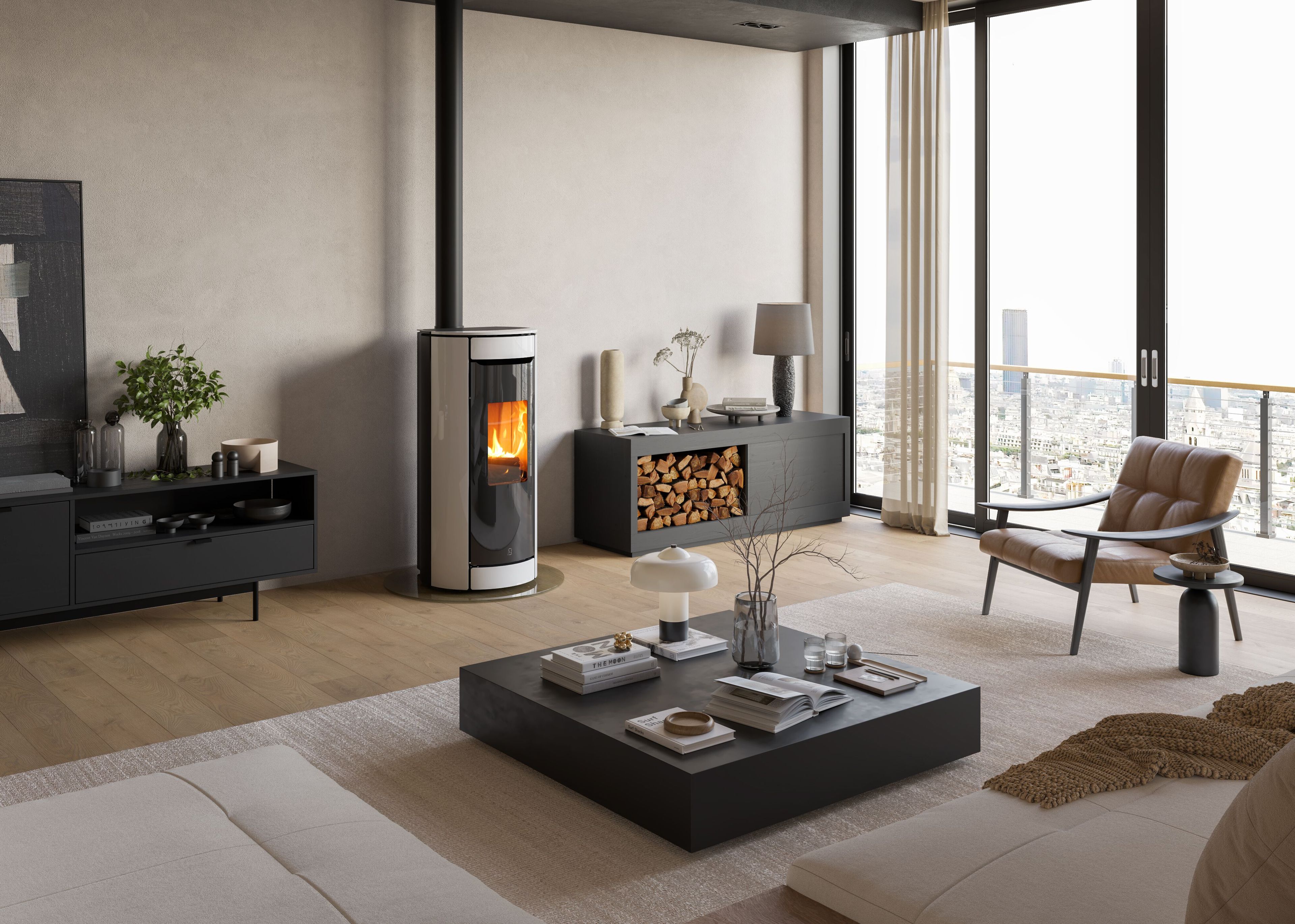 BOTERO T-WIN by Jolly Mec - Stufa combinata legna - pellet - 2