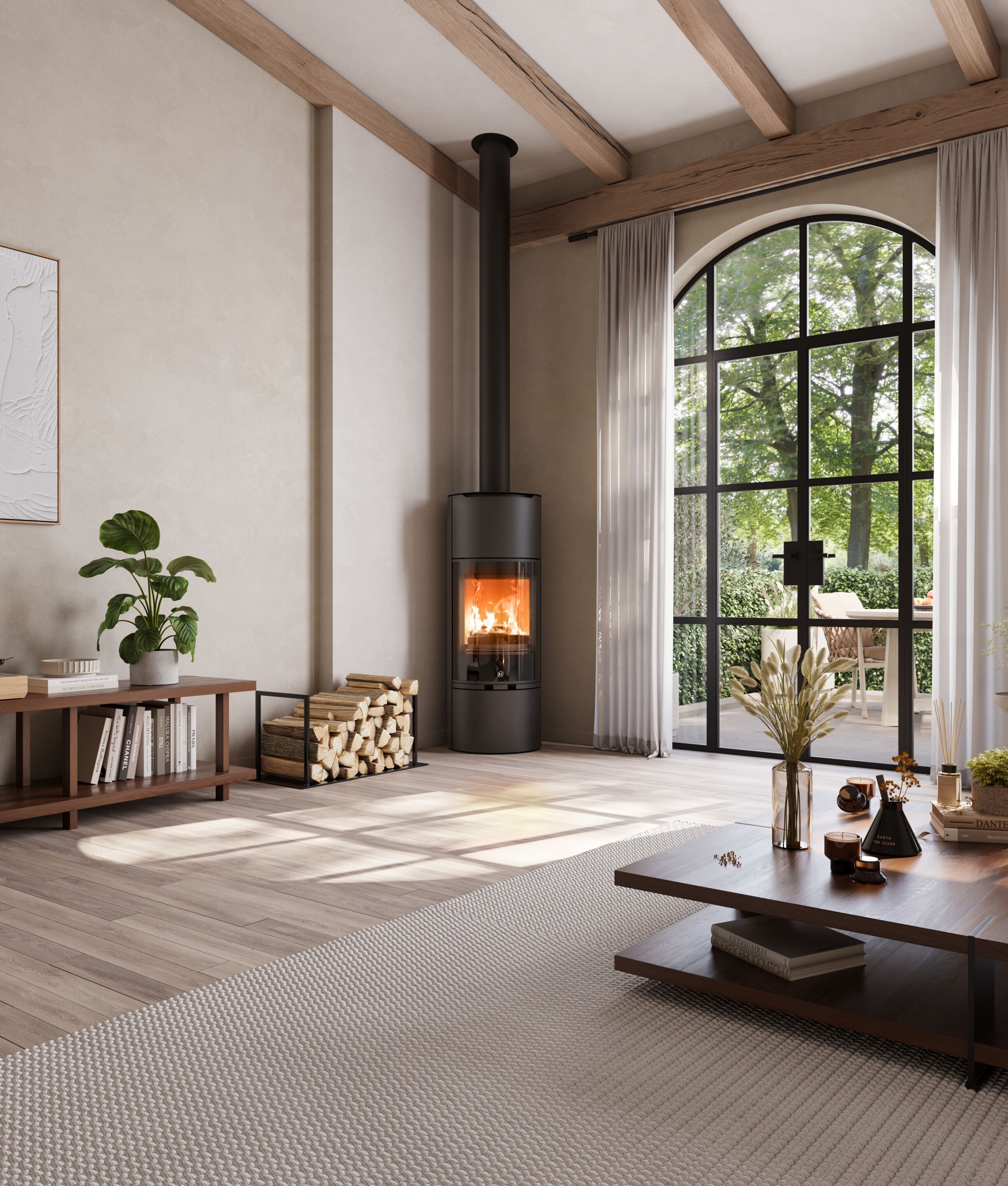 CLIPPER by Jolly Mec - Stufa a legna per riscaldamento aria classe A+ - 5