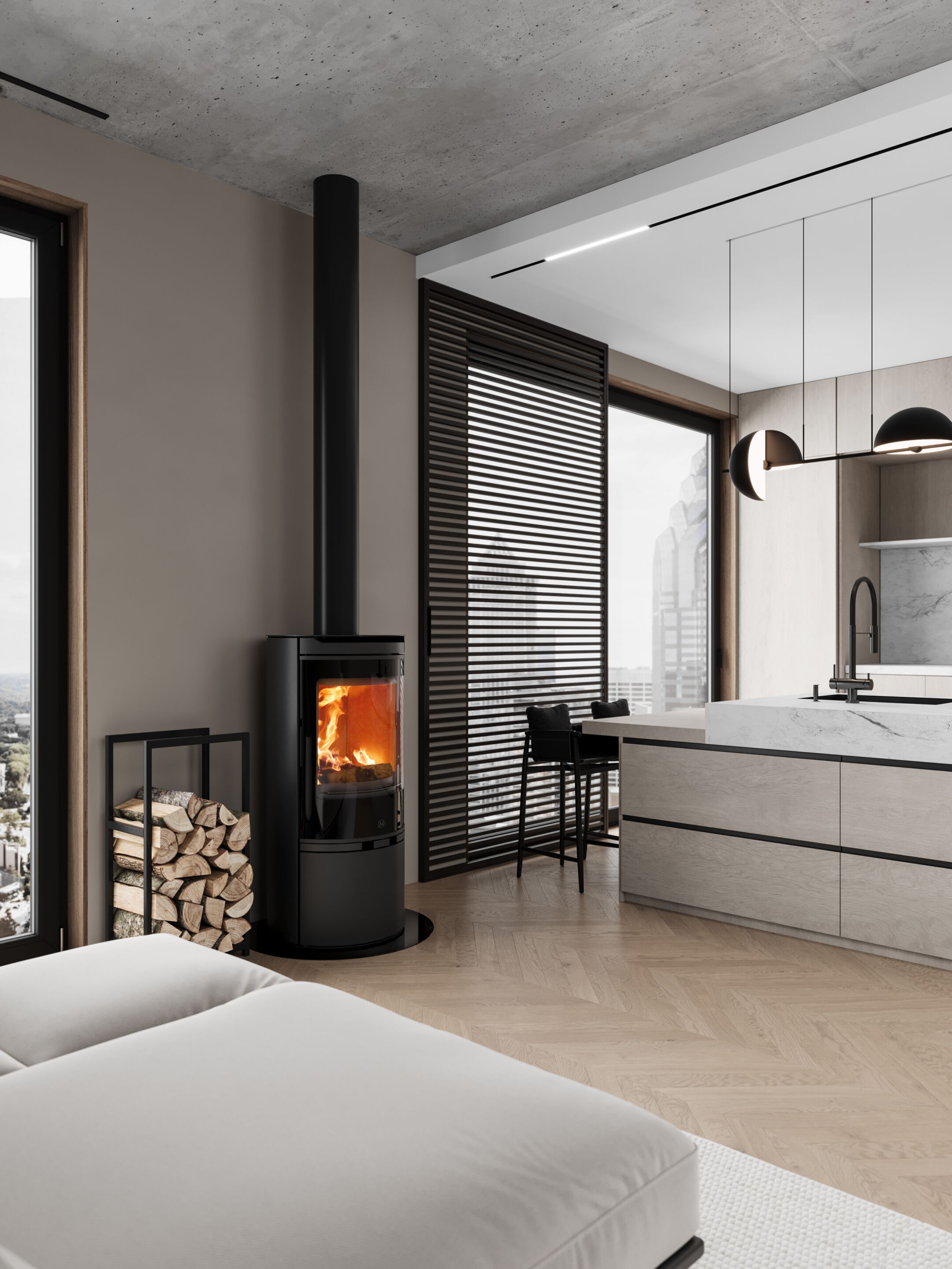 CLIPPER by Jolly Mec - Stufa a legna per riscaldamento aria classe A+ - 3