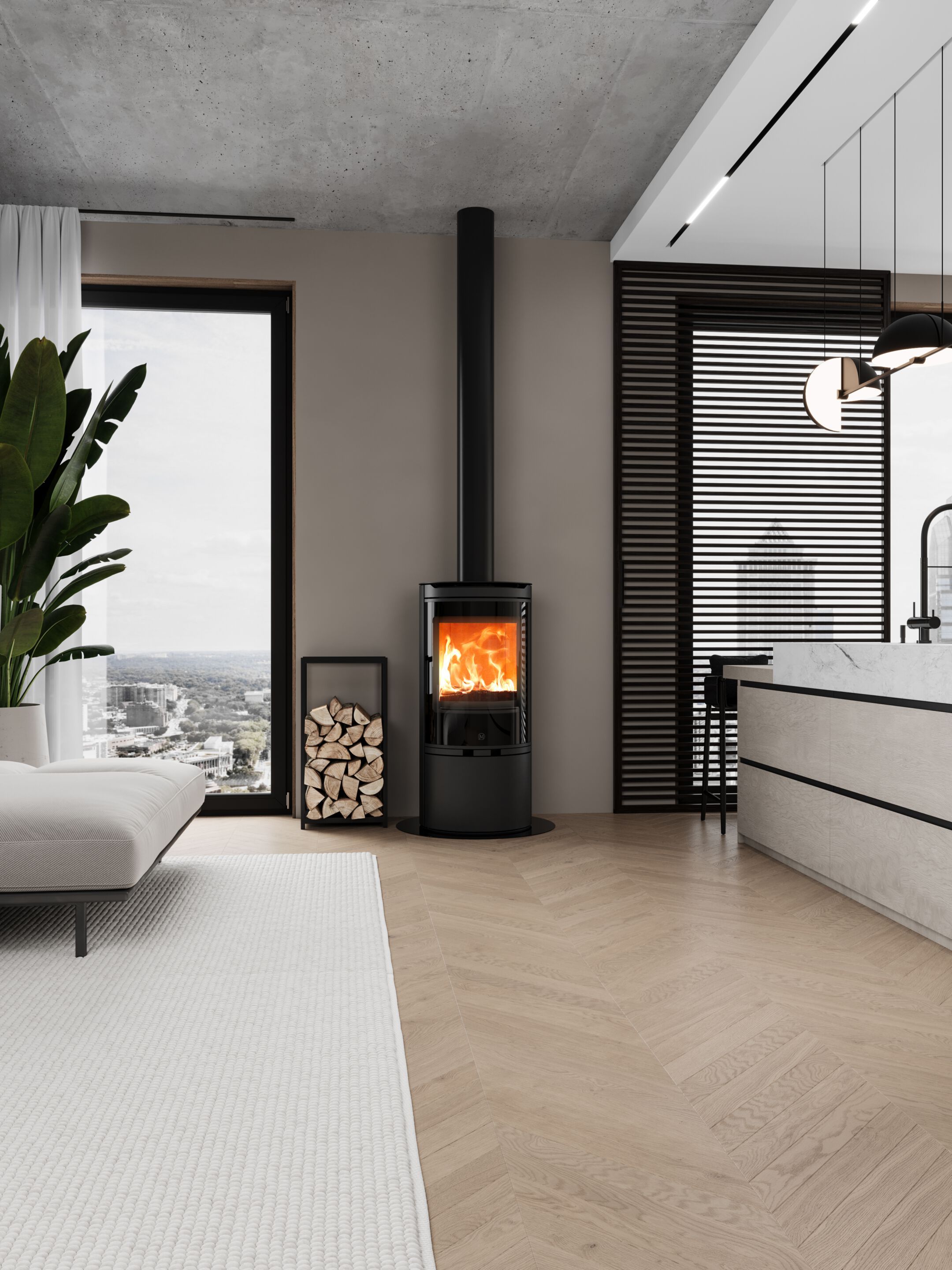 CLIPPER by Jolly Mec - Stufa a legna per riscaldamento aria classe A+ - 2