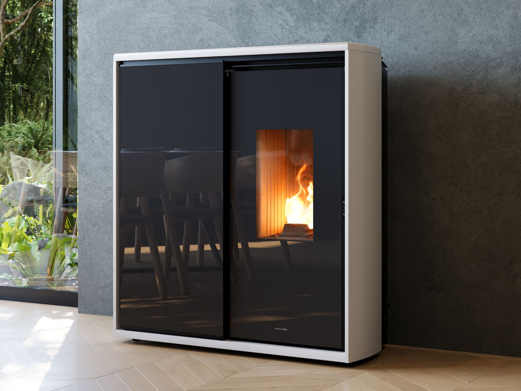 REVERSE S by Jolly Mec - Stufa combinata legna - pellet