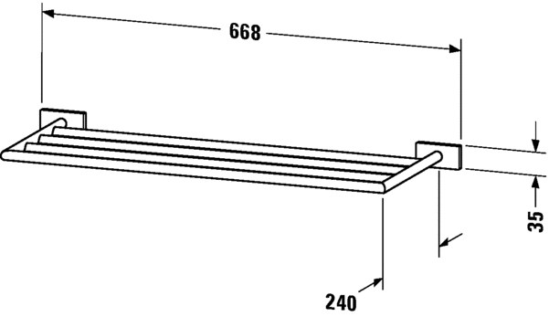 KARREE Metal towel rack / bathroom wall shelf By Duravit