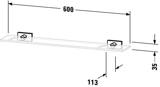 KARREE Glass bathroom wall shelf By Duravit